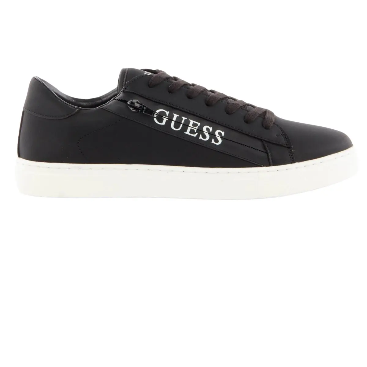 Guess Sneakers Logo Zip In Pelle Pu Jeans, Nero , 40 Eu-image