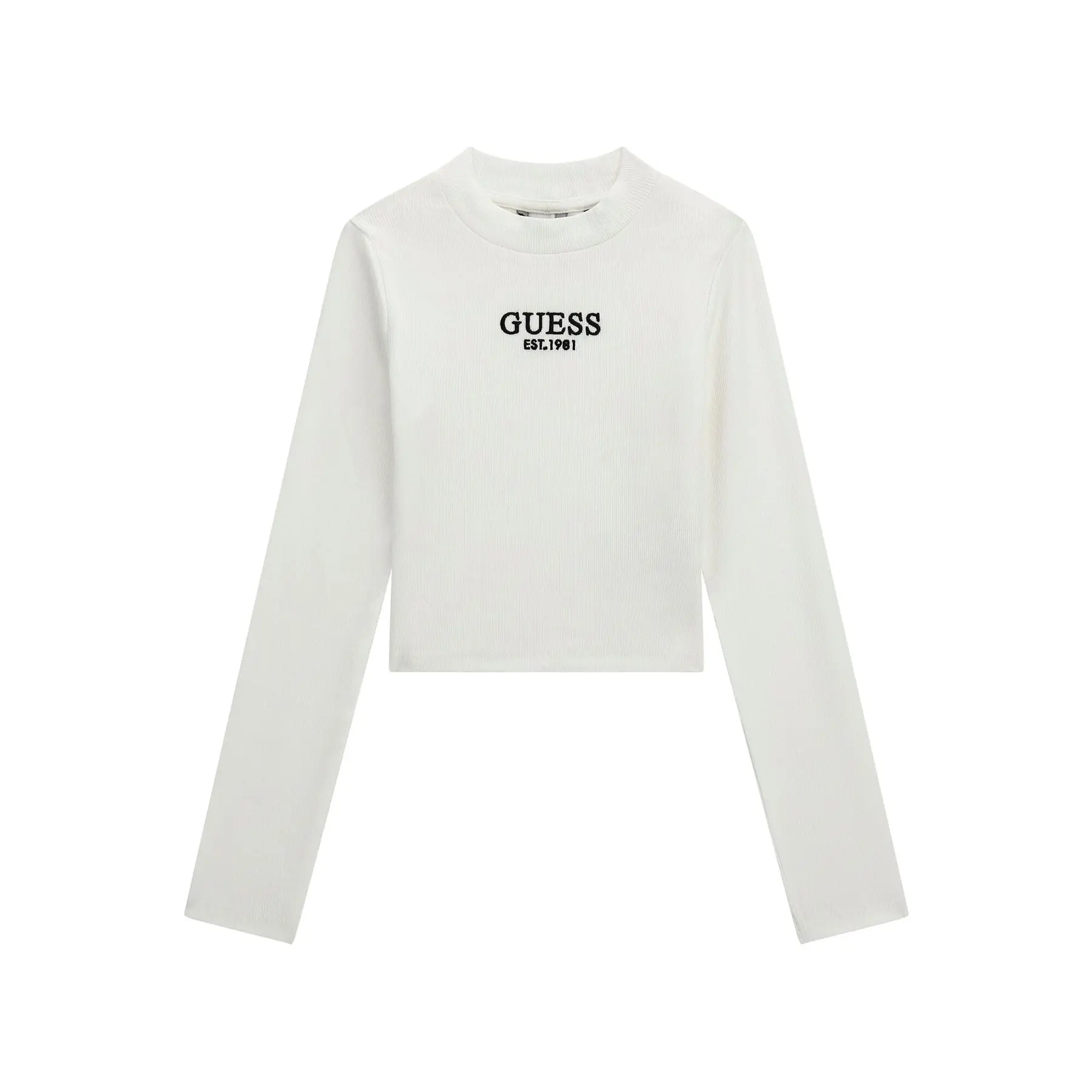 7618391433128 - Langarm Mädchen T-Shirt aus Rippstoff Guess