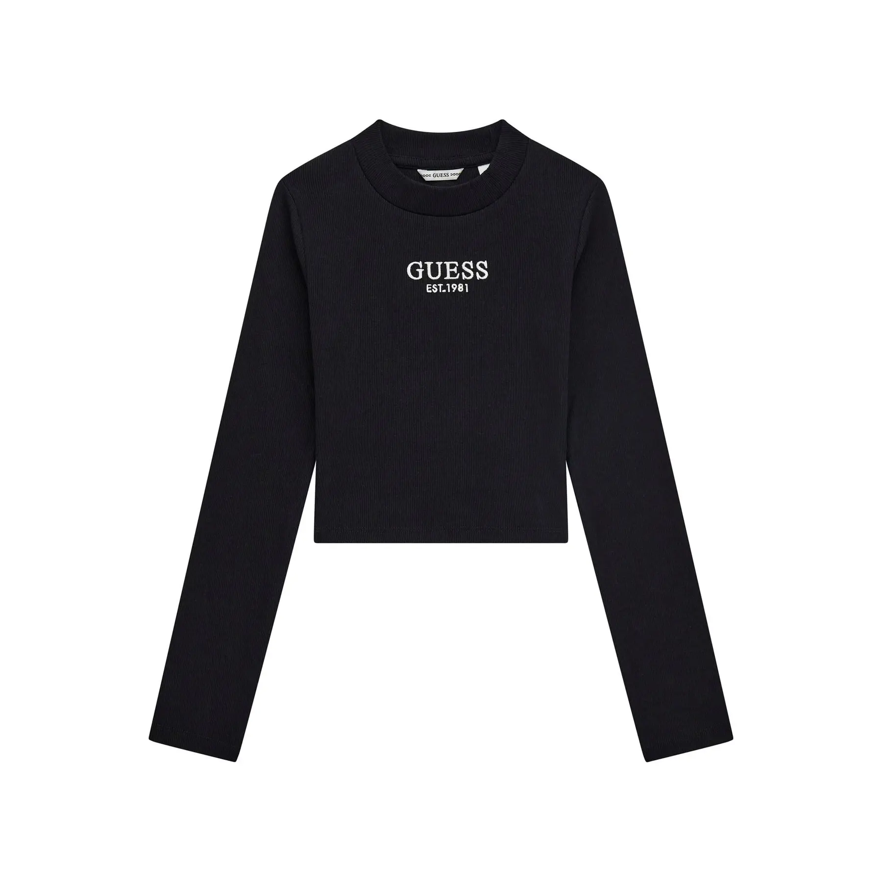 7618391433203 - Langarm Mädchen T-Shirt aus Rippstoff Guess