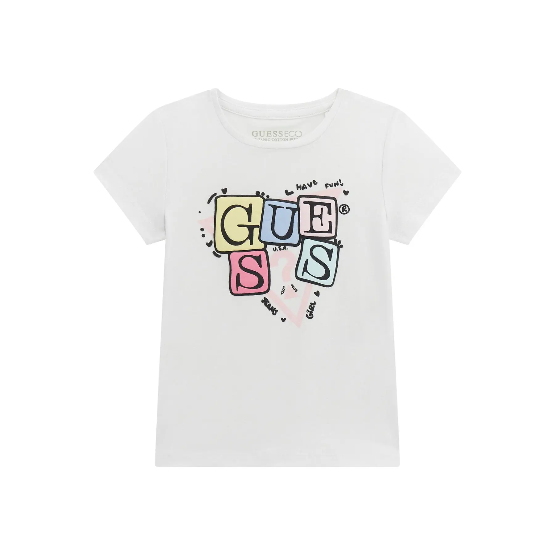 7620837697148 - T-Shirt mit dreieckigem Aufdruck für Mädchenbaby Guess