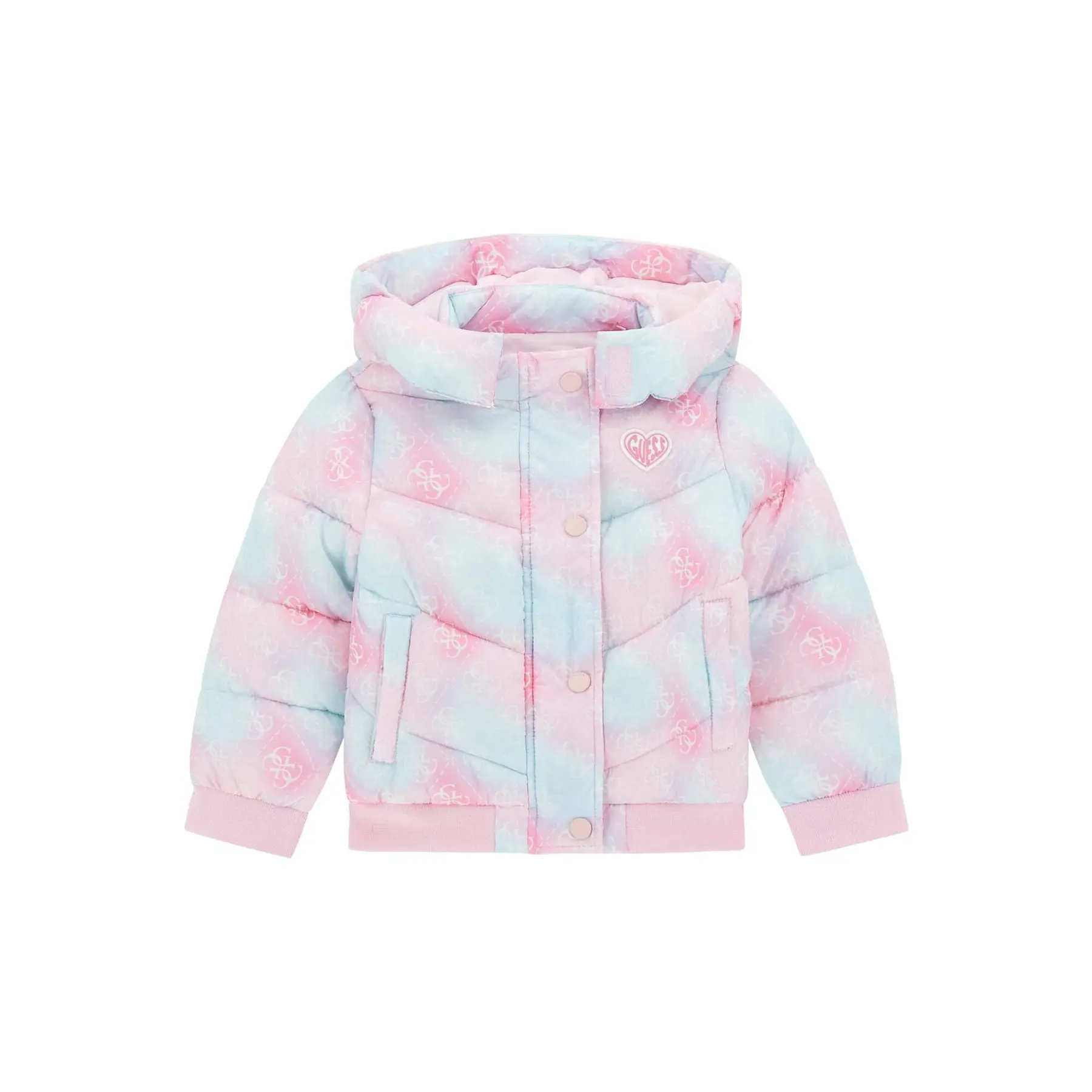 7620837716801 - Mädchen Steppjacke mit Kapuze und langen Ärmeln Guess