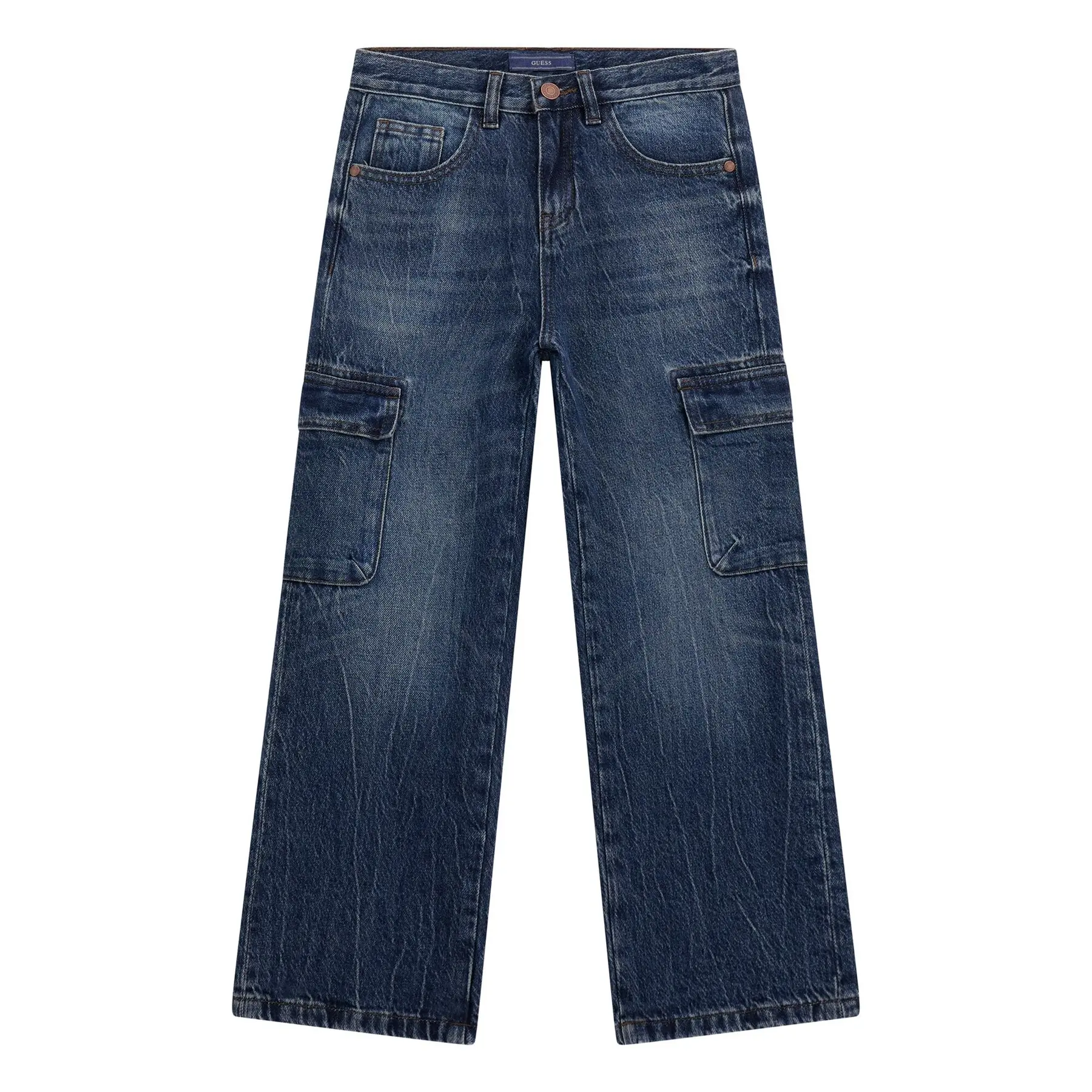 7620837892505 - Übergrößen Kinder Cargo-Jeans aus steifem Material Guess