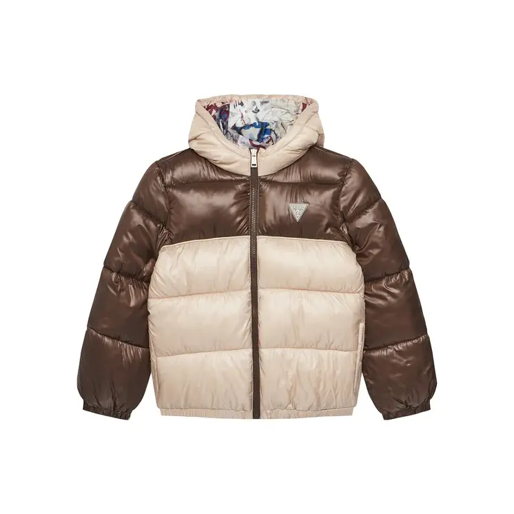 7628907043758 - Kinder Steppjacke mit Kapuze und langen Ärmeln Guess