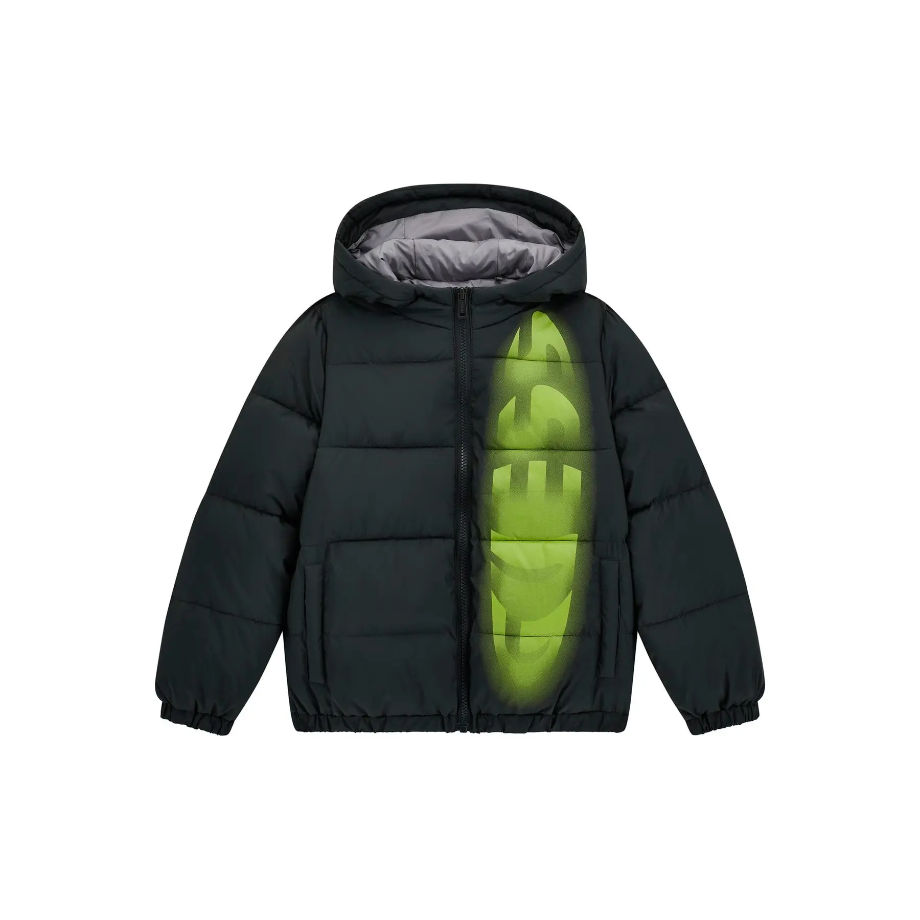 7620837722208 - Kinder Steppjacke mit Kapuze und langen Ärmeln durchgehender Reißverschluss Guess