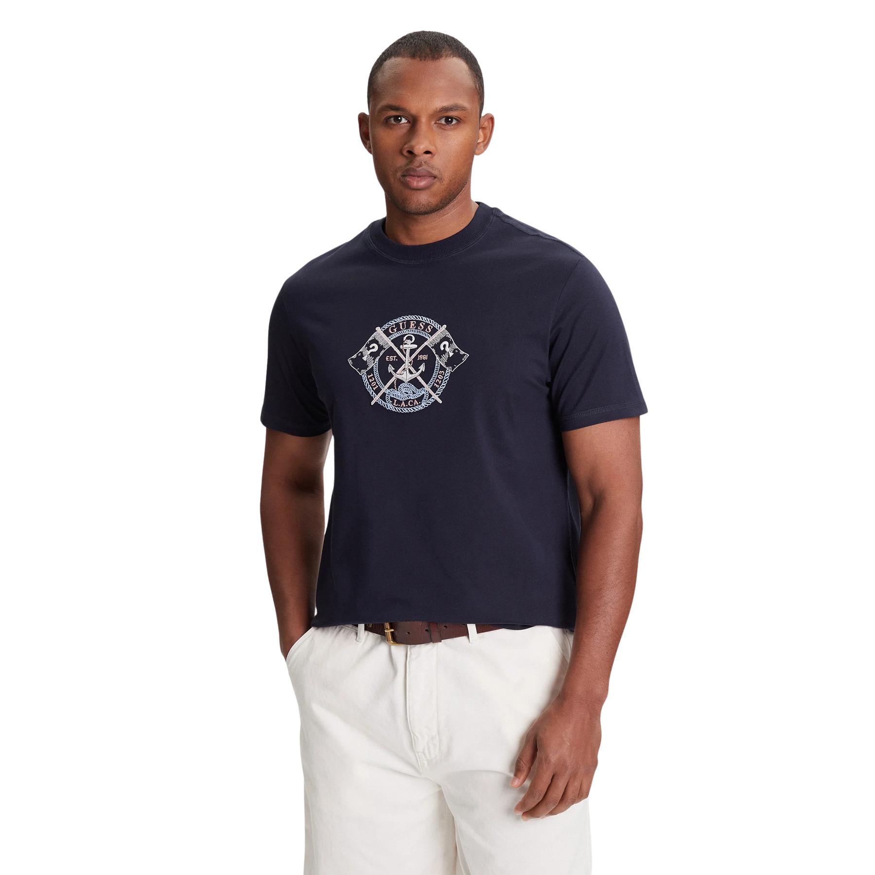 7628907041297 - T-Shirt mit maritimer bestickter Inspiration Guess 7628907041297 - T-Shirt mit maritimer bestickter Inspiration Guess
