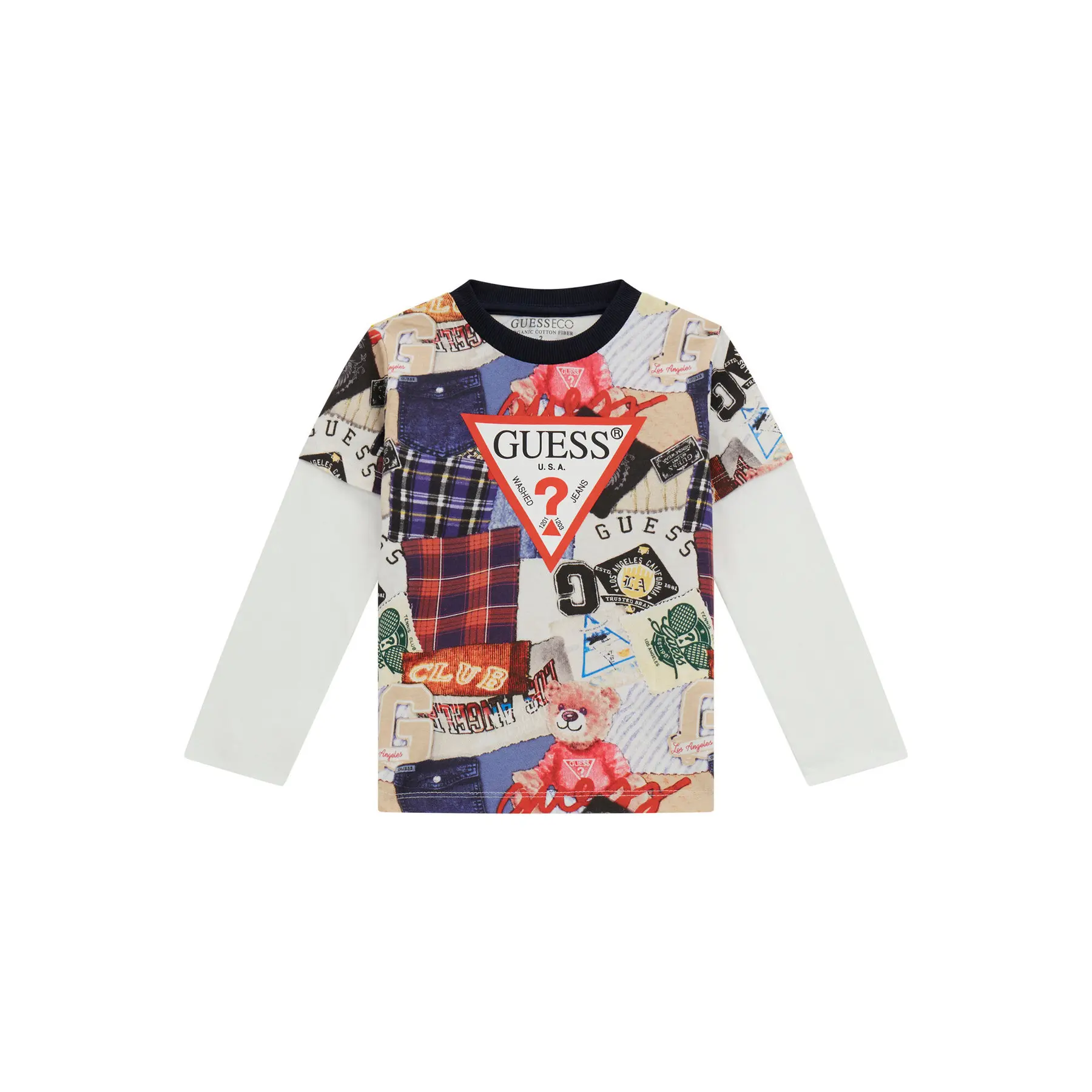 7620837733945 - Langarm-T-Shirt mit grafischem Logo vorne für Kinder Guess