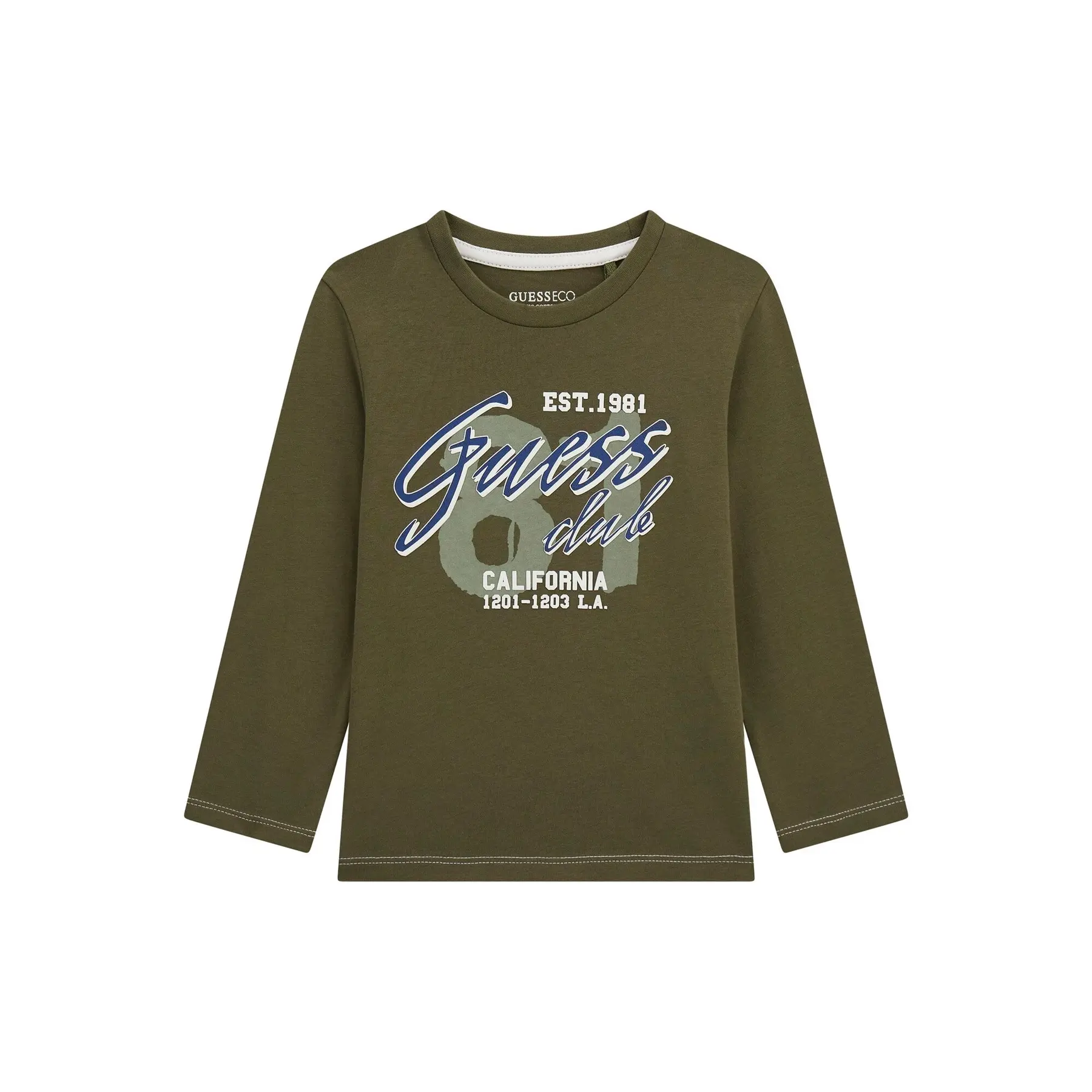 7620837833874 - Langärmliges Rundhalsausschnitt T-Shirt aus Baumwolle für Kinder Guess