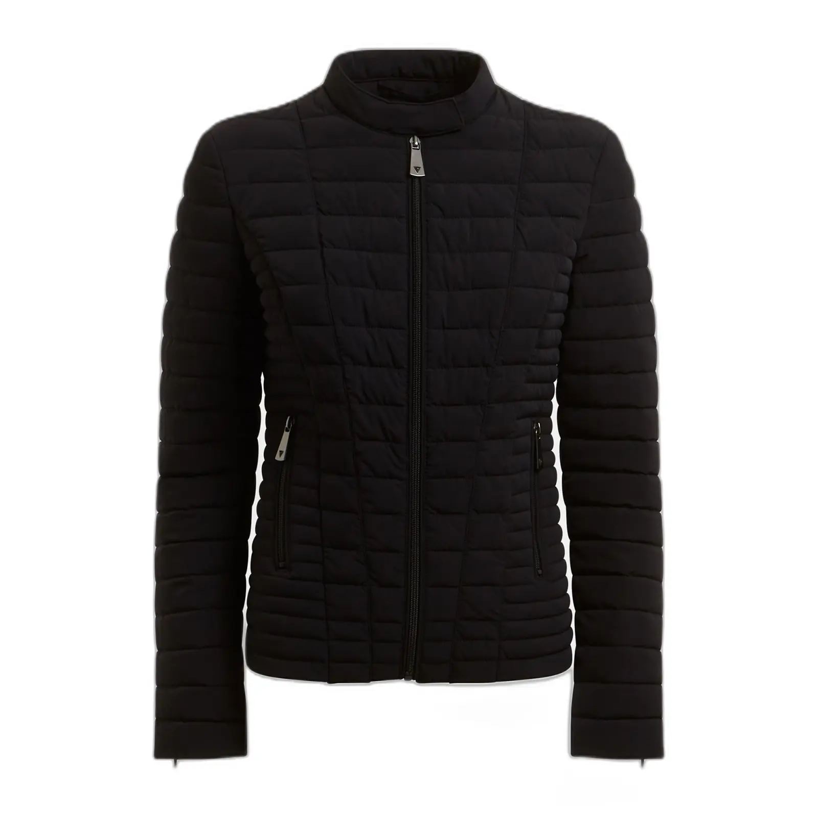 7621826400633 - GUESS Steppjacke Stehkragen Reißverschlusstaschen für Damen schwarz XS