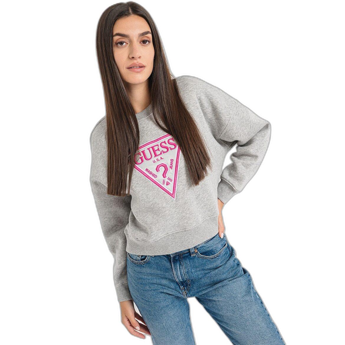 7622336556988 - Sweatshirt mit Rundhalsausschnitt und Dreieck aus Lurex Damen Guess