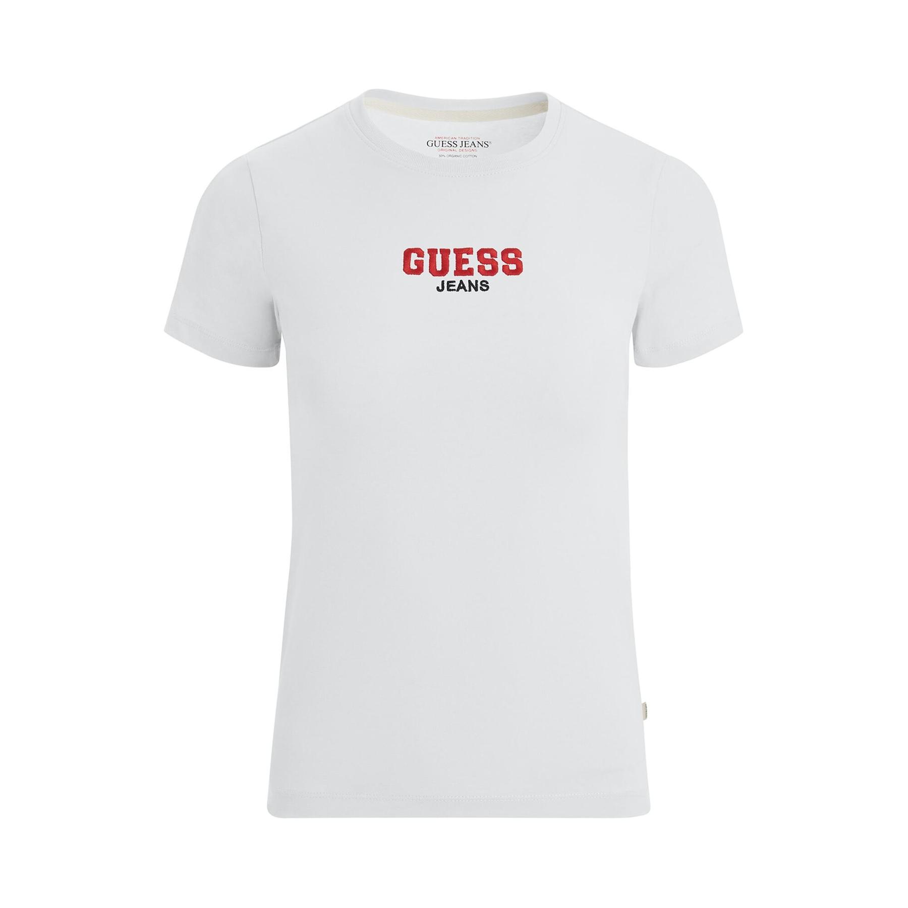 7618391278866 - Damen Slim T-Shirt aus geripptem Material mit Stickerei Guess