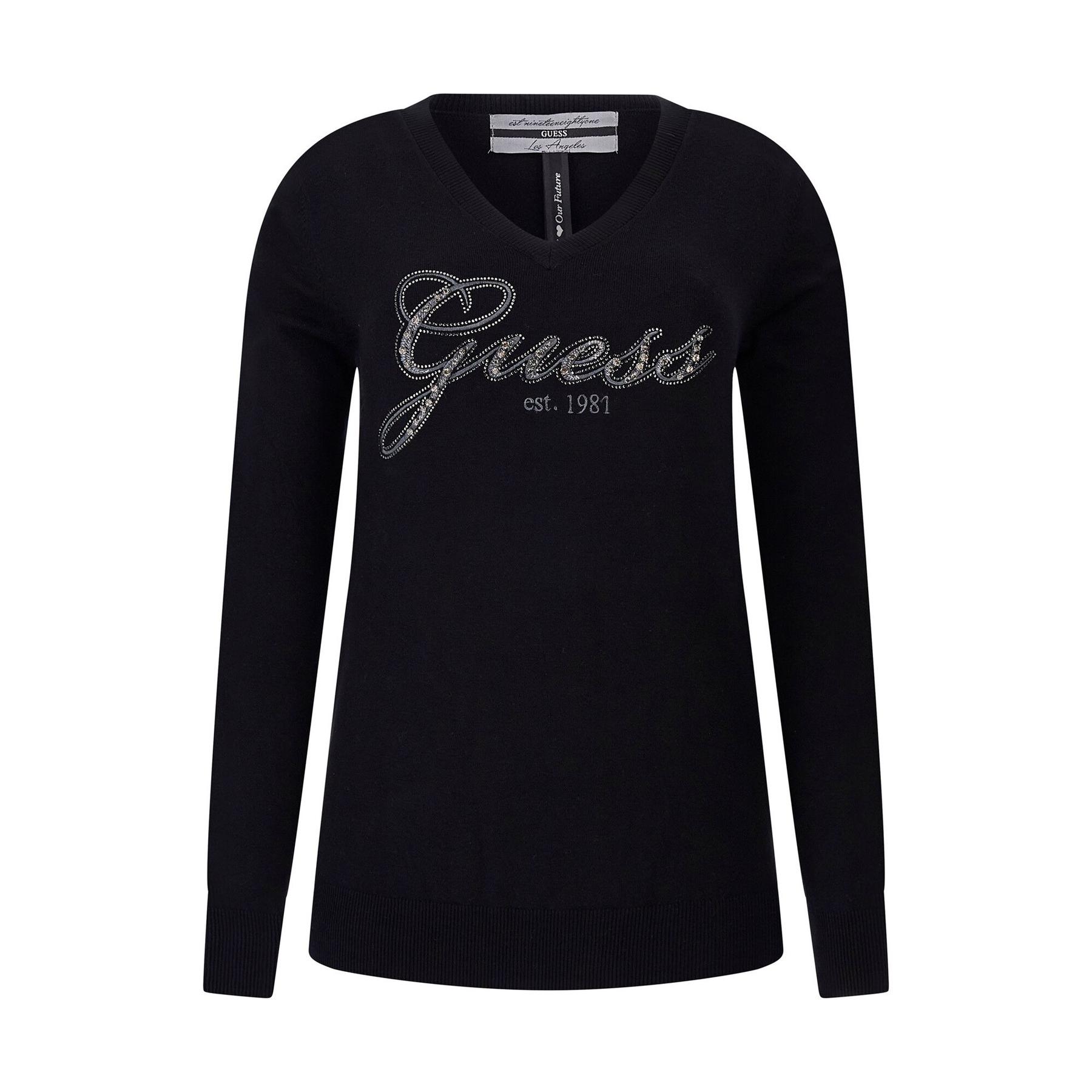 7618391550078 - Damen V-Ausschnitt Pulli Saige Logo