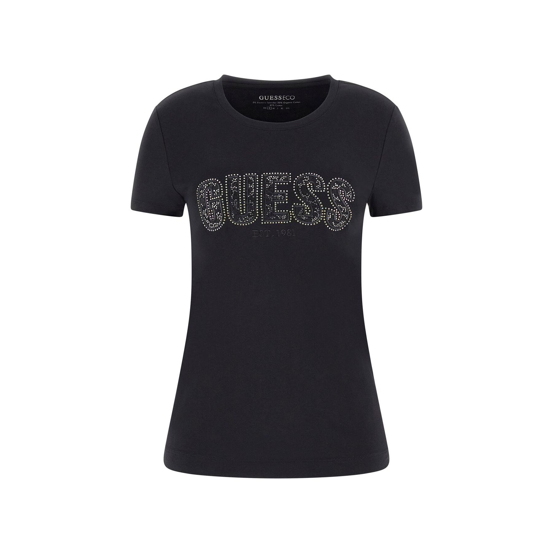 7620837245813 - Damen T-Shirt mit Rundhalsausschnitt aus Spitze Guess