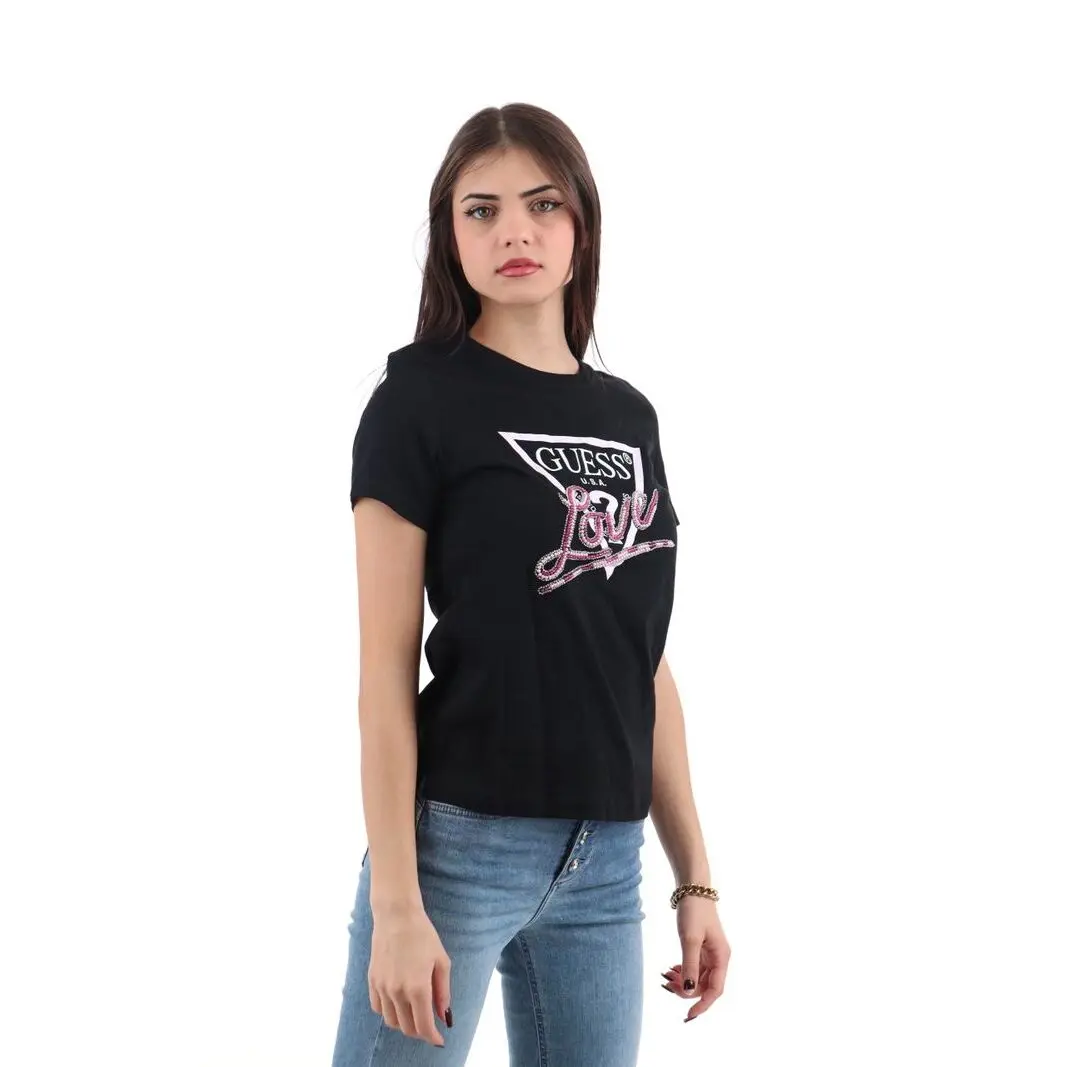 Tee shirt Guess Femme manches courtes W44I10 Noir