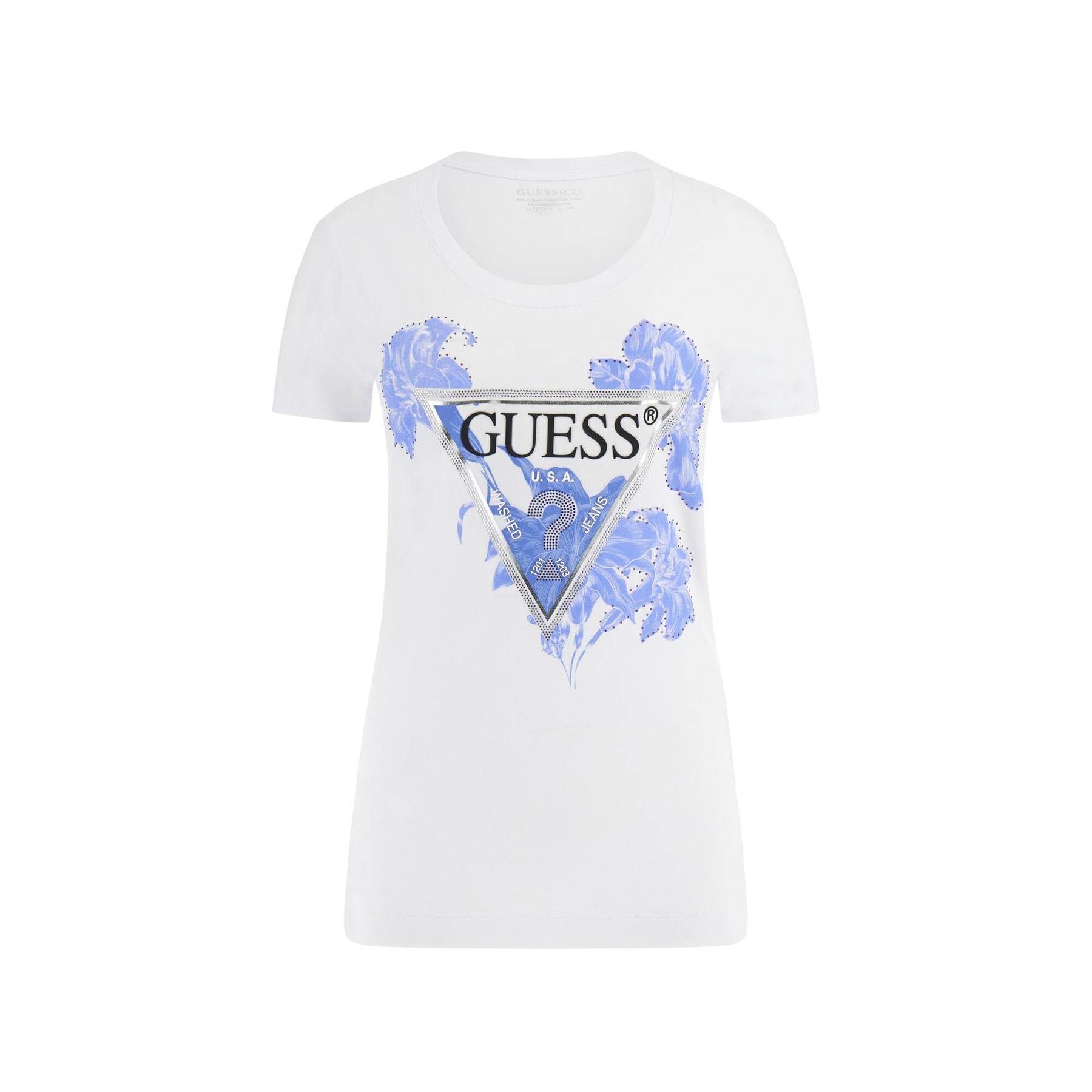 7620837006667 - Blumen-Dreieck T-Shirt für Damen Guess