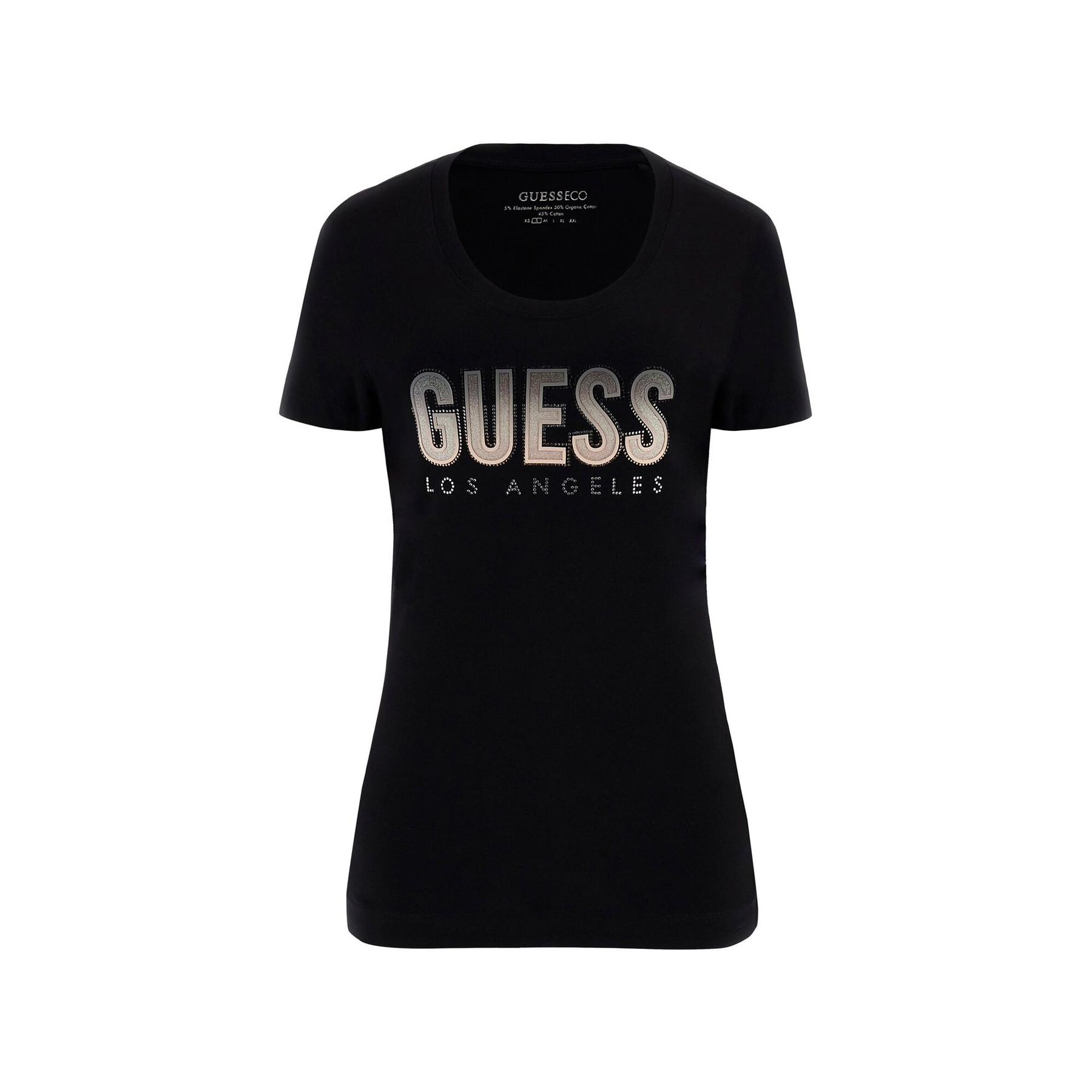 7620837007138 - Damen T-Shirt mit Rundhalsausschnitt und schimmerndem Logo Guess 7620837007138 - Damen T-Shirt mit Rundhalsausschnitt und schimmerndem Logo Guess