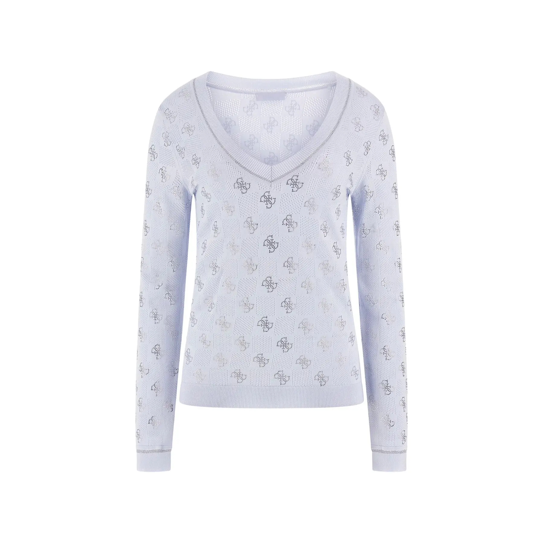 Pullover mit langen Ärmeln und V-Ausschnitt für Frauen Guess Rosie 4G
