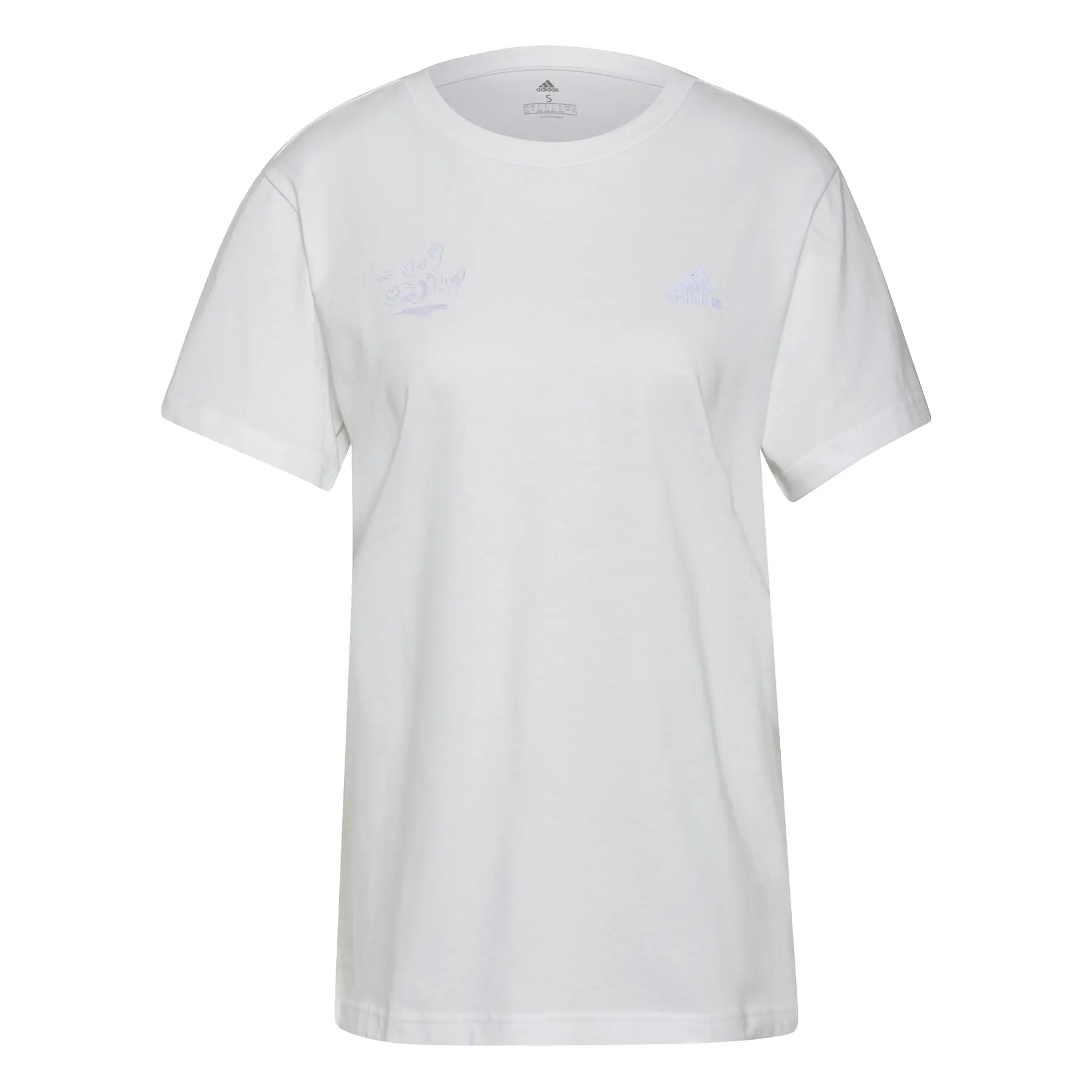 Adidas Femme T-shirt Signature, Blanc, Taille L