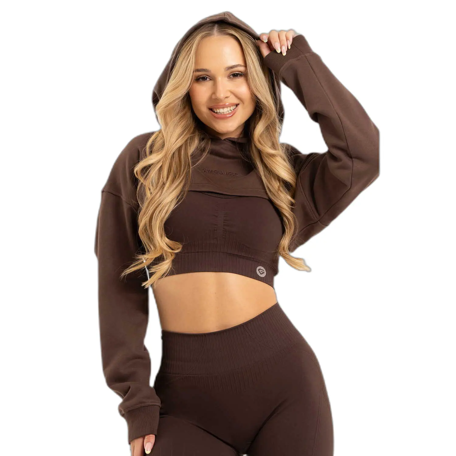 Felpa con cappuccio Croppée donna