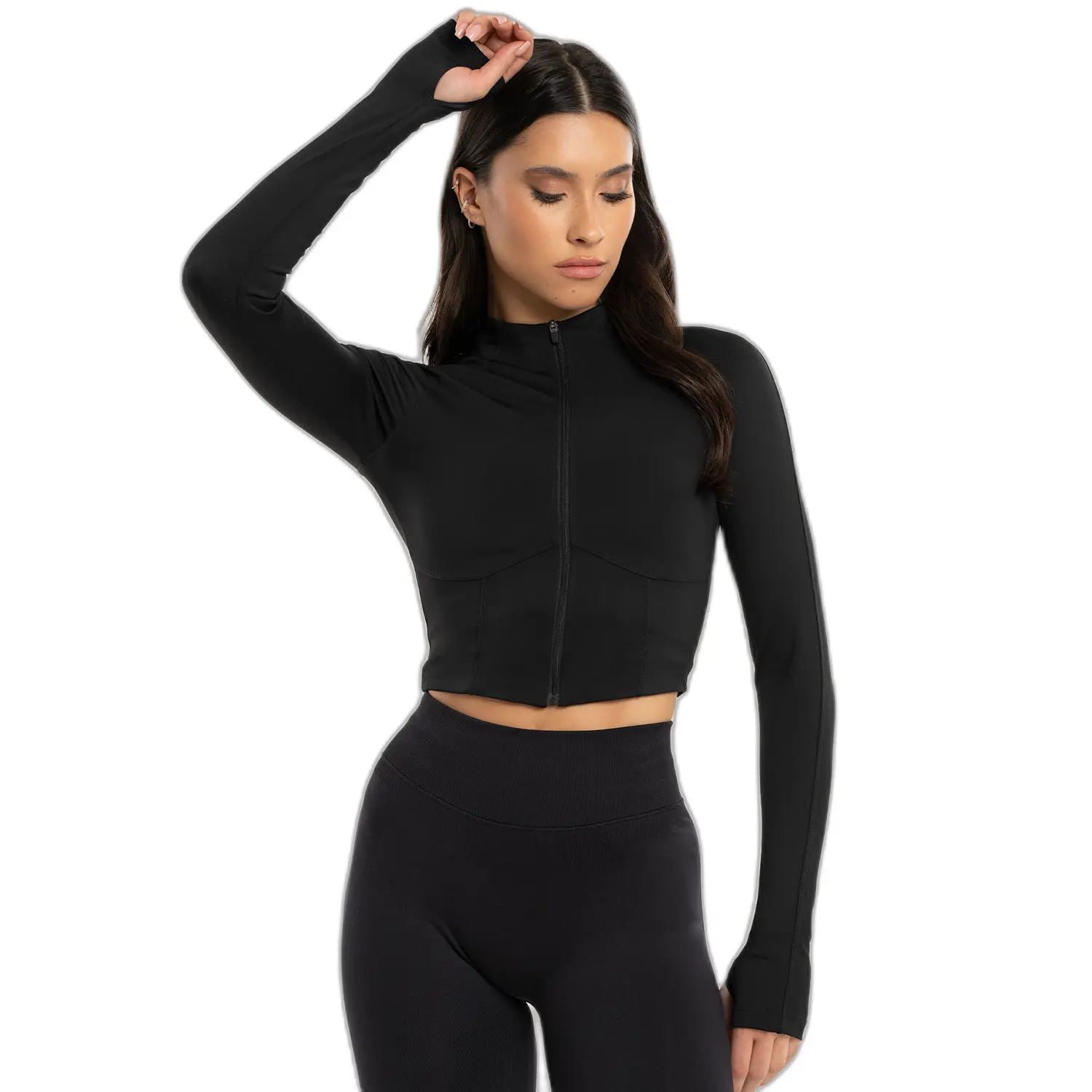 Felpa Crop con zip donna