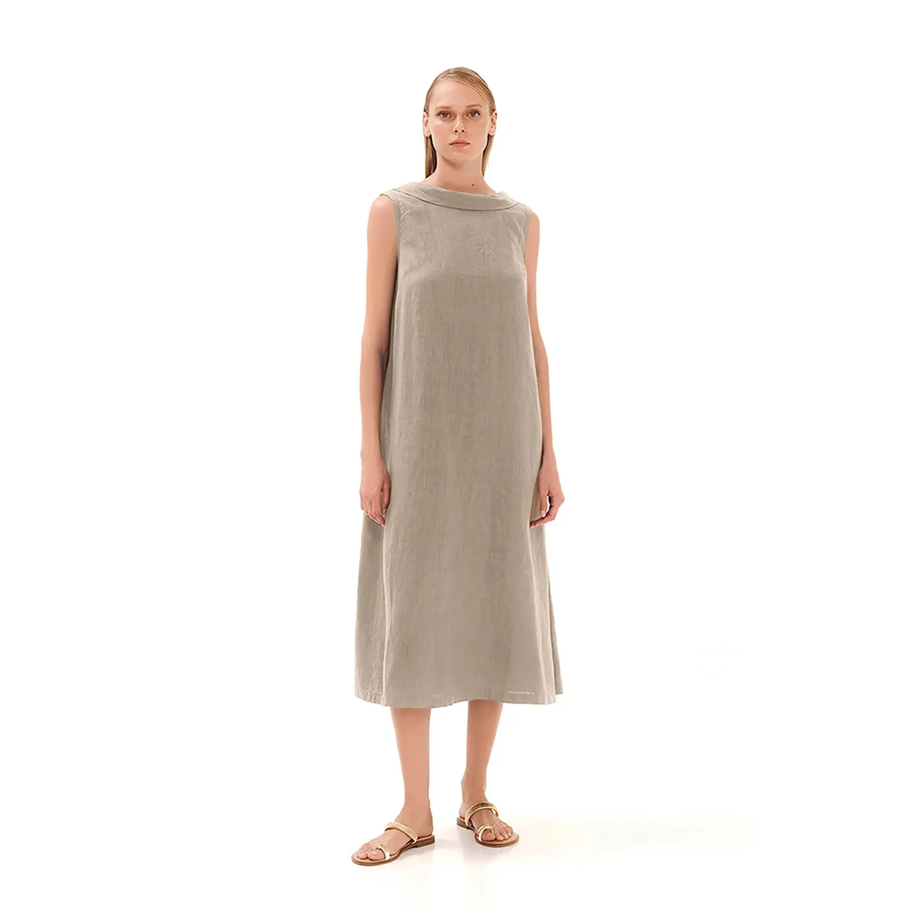 Lange Kleid mit Schleife im Rücken Damen Haris Cotton Essentials
