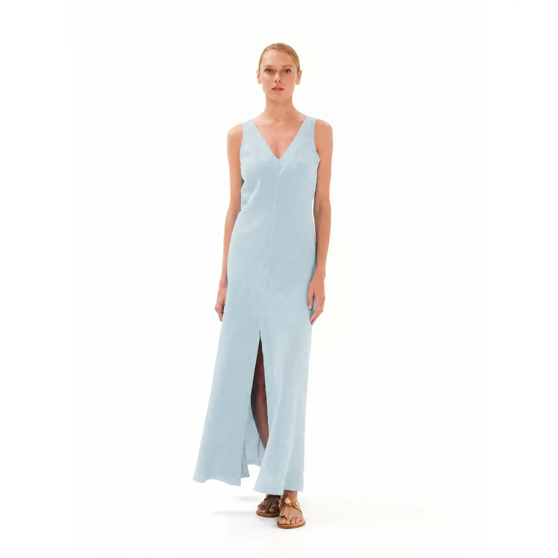 V-Ausschnitt Kleid mit Schlitzen für Damen Haris Cotton Essentials