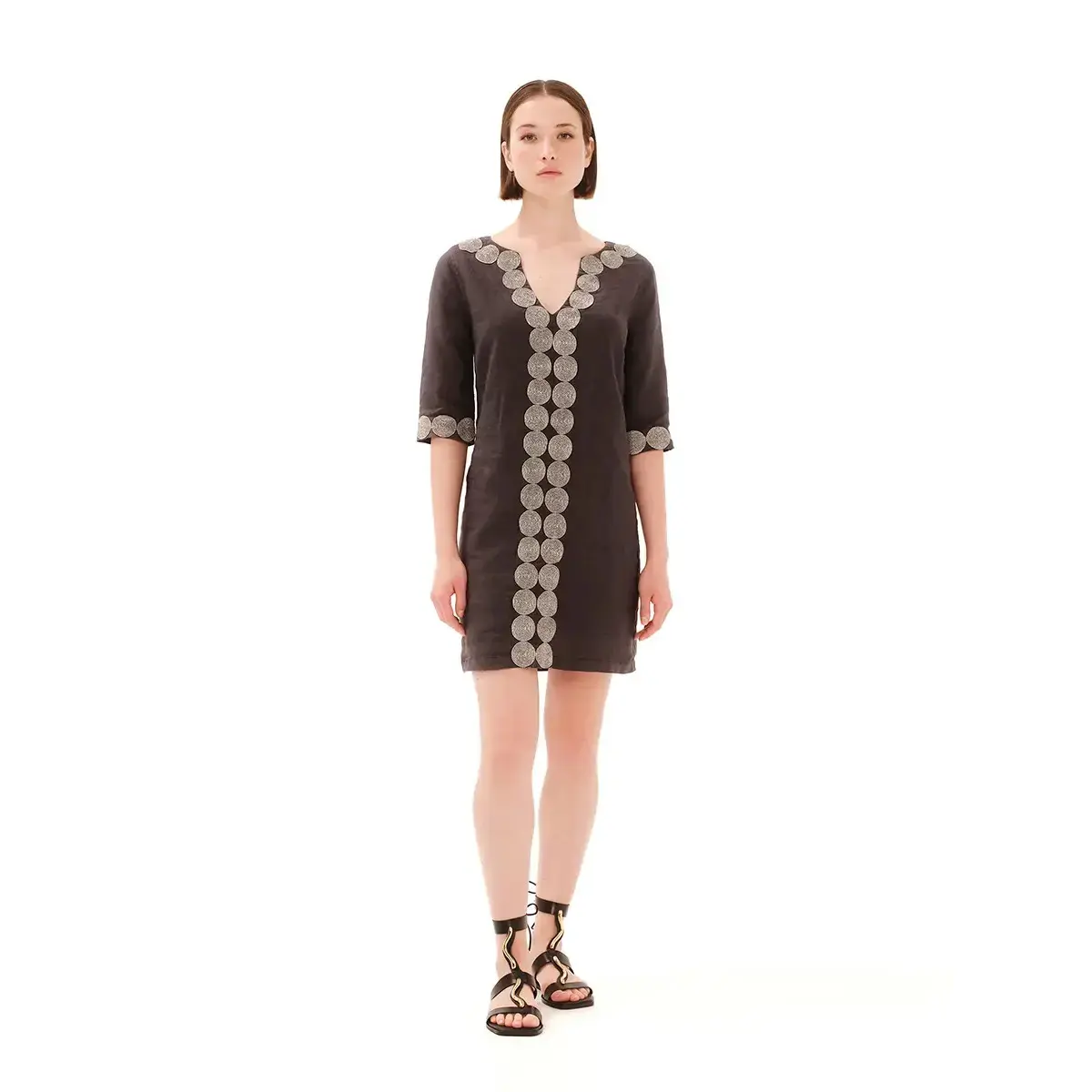 Kurzes Leinenkleid Damen Haris Cotton