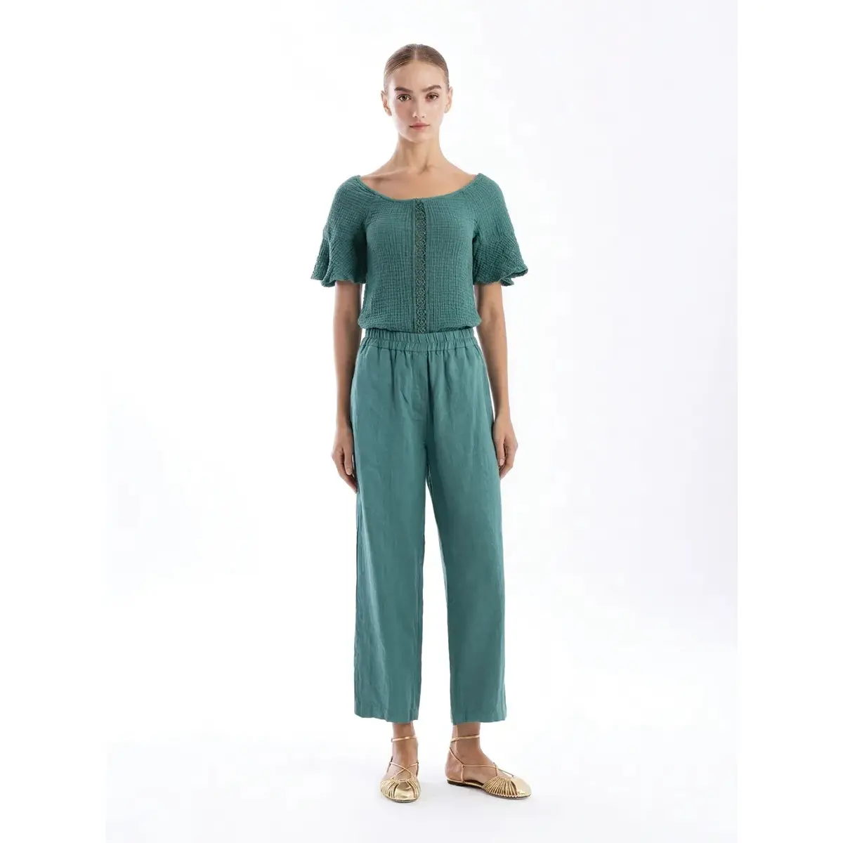 Leinenweite Hose Damen Haris Cotton