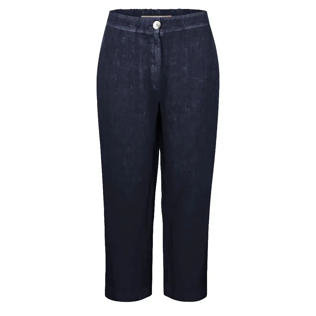 Pantaloni curve in lino donna