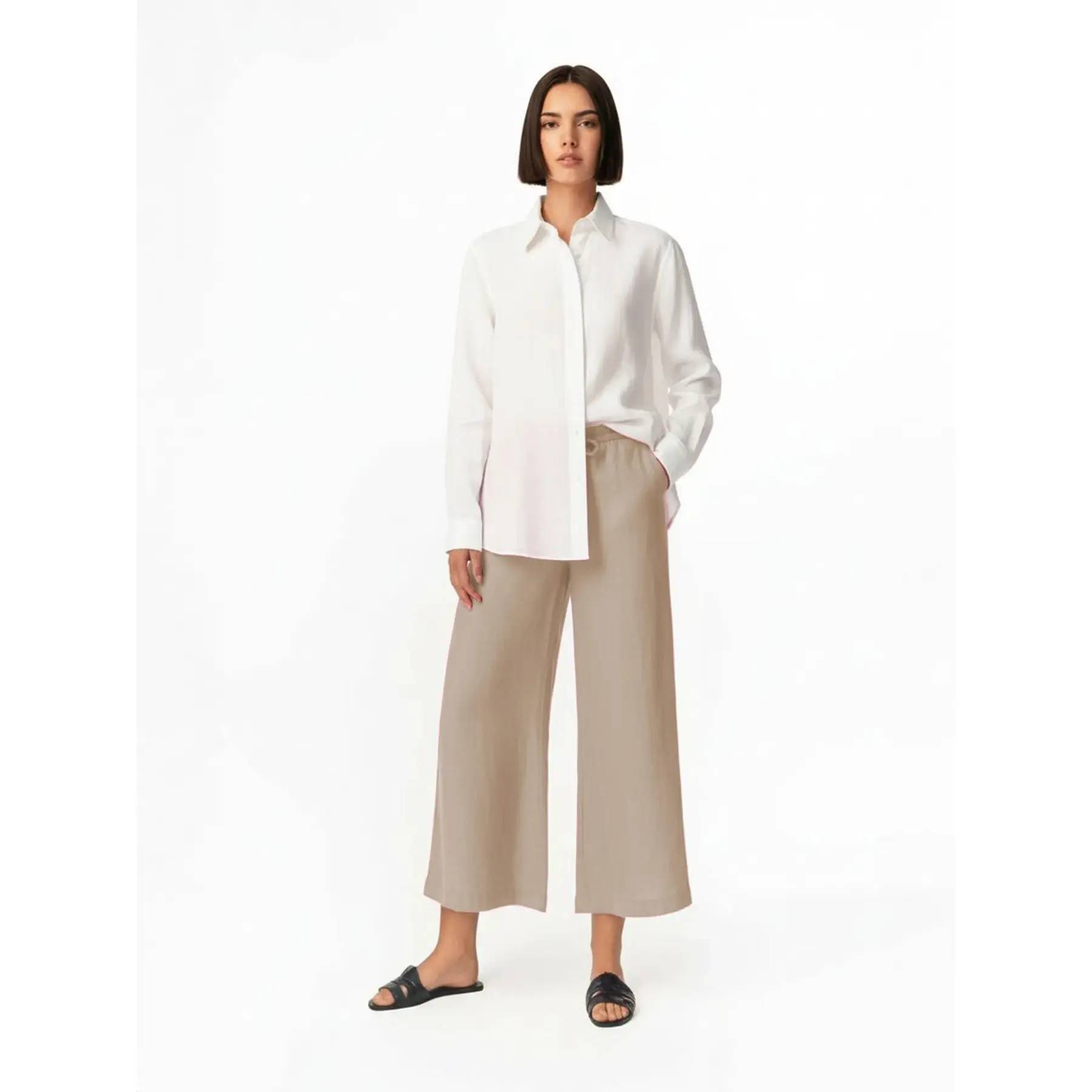 Weite Hose Damen Haris Cotton Essentials Drawstring Waist
