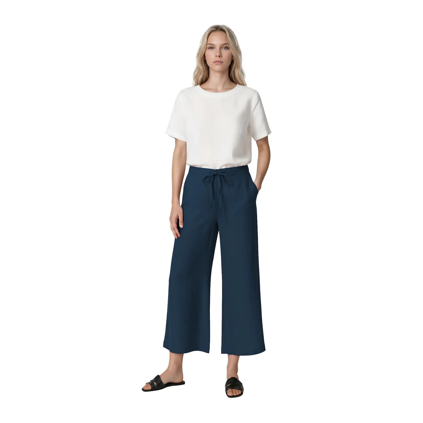 Weite Hose Damen Haris Cotton Essentials Drawstring Waist