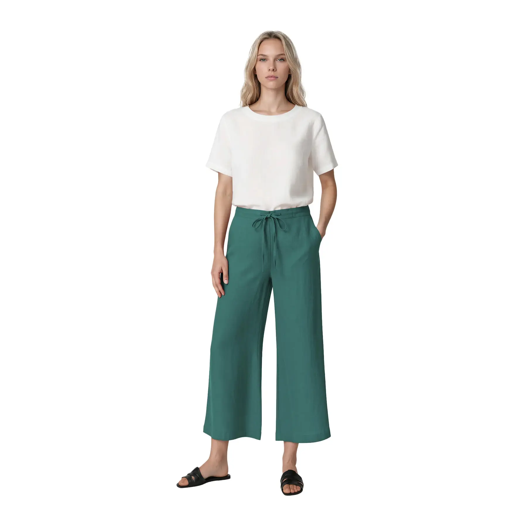 Weite Hose Damen Haris Cotton Essentials Drawstring Waist