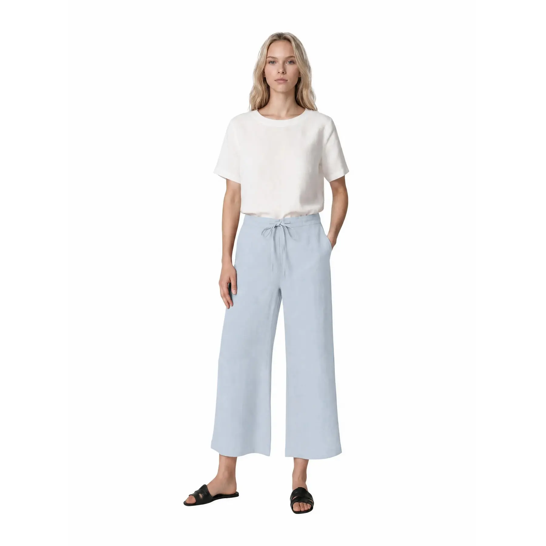Weite Hose Damen Haris Cotton Essentials Drawstring Waist