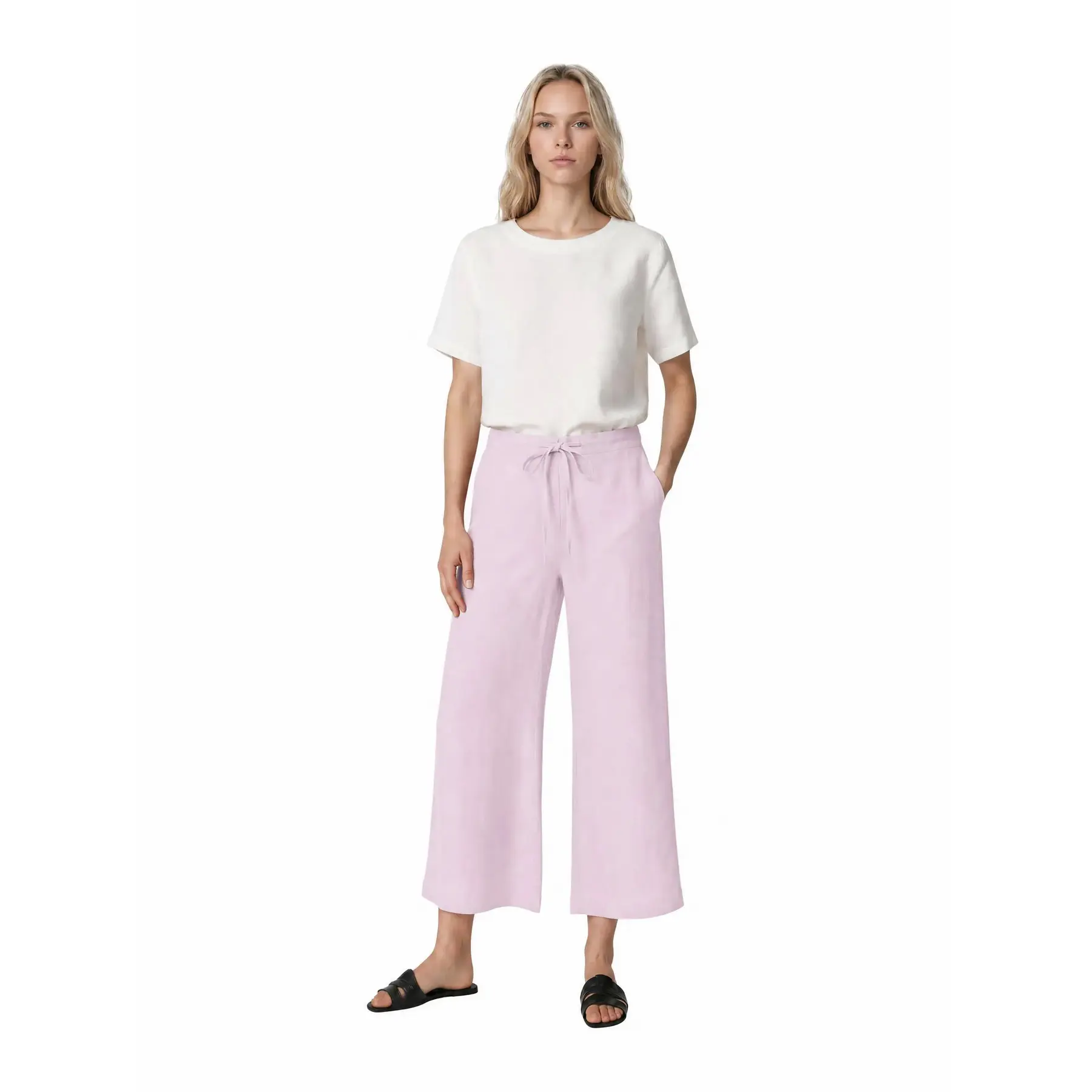 Weite Hose Damen Haris Cotton Essentials Drawstring Waist