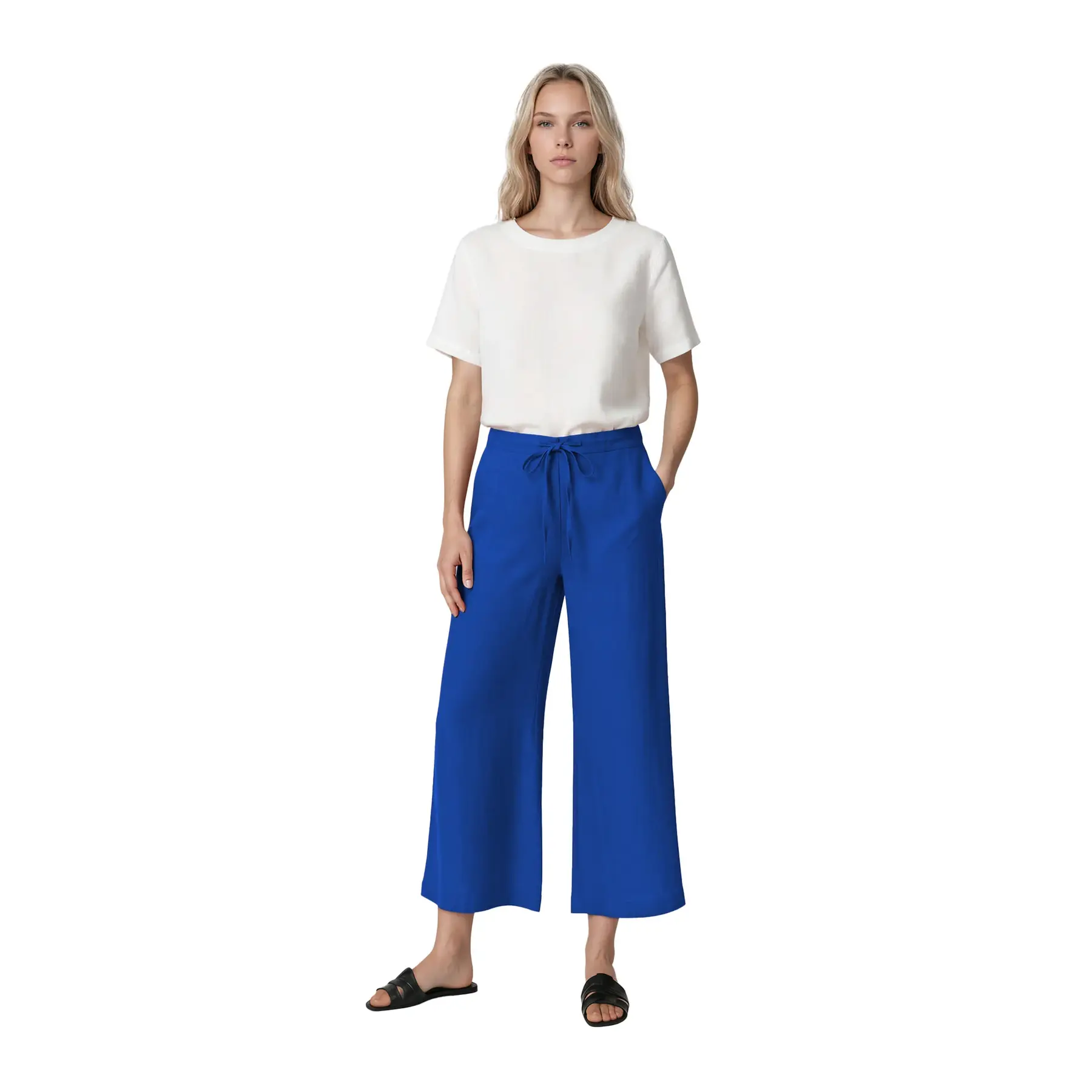Weite Hose Damen Haris Cotton Essentials Drawstring Waist