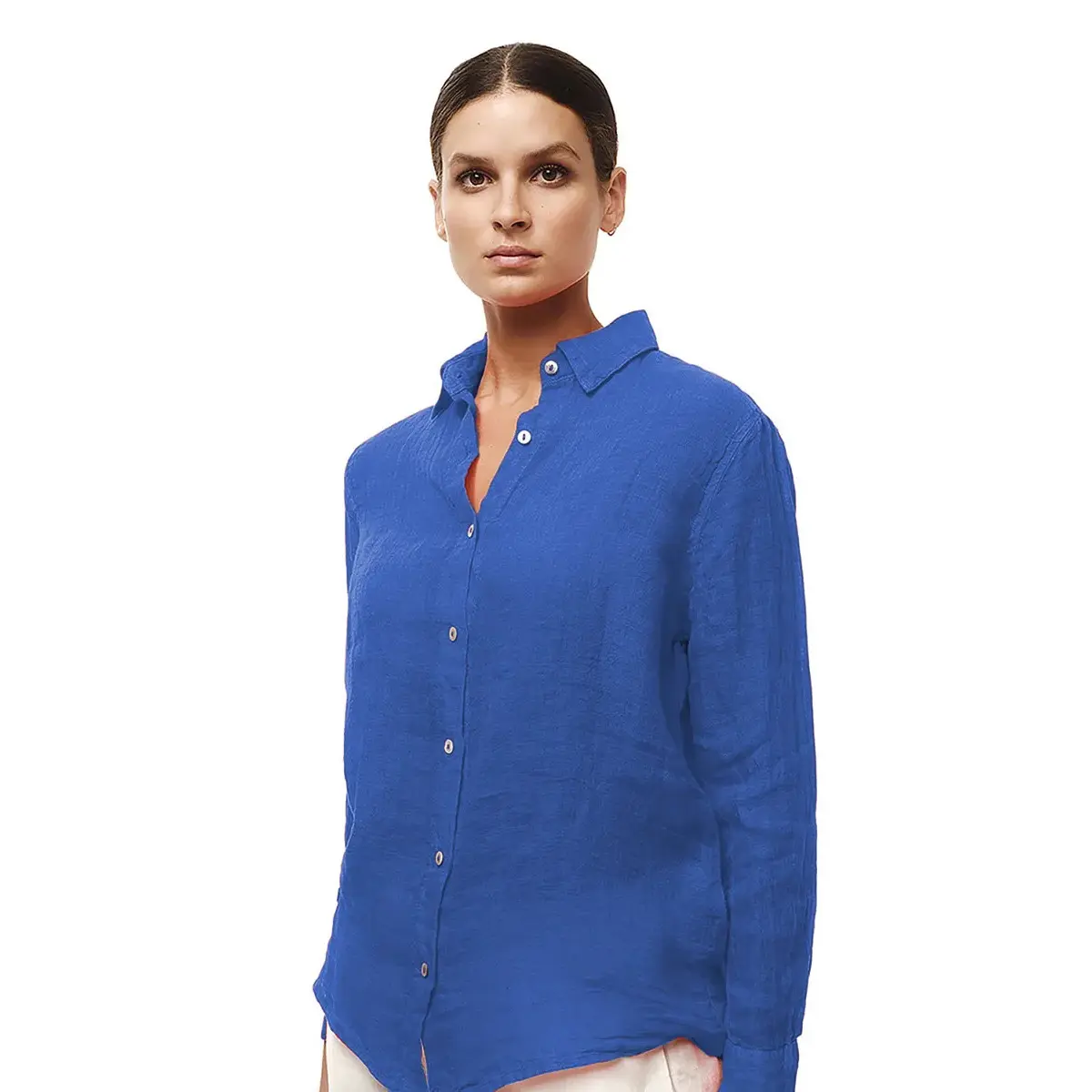 Camicia a maniche lunghe in garza donna  Essentials