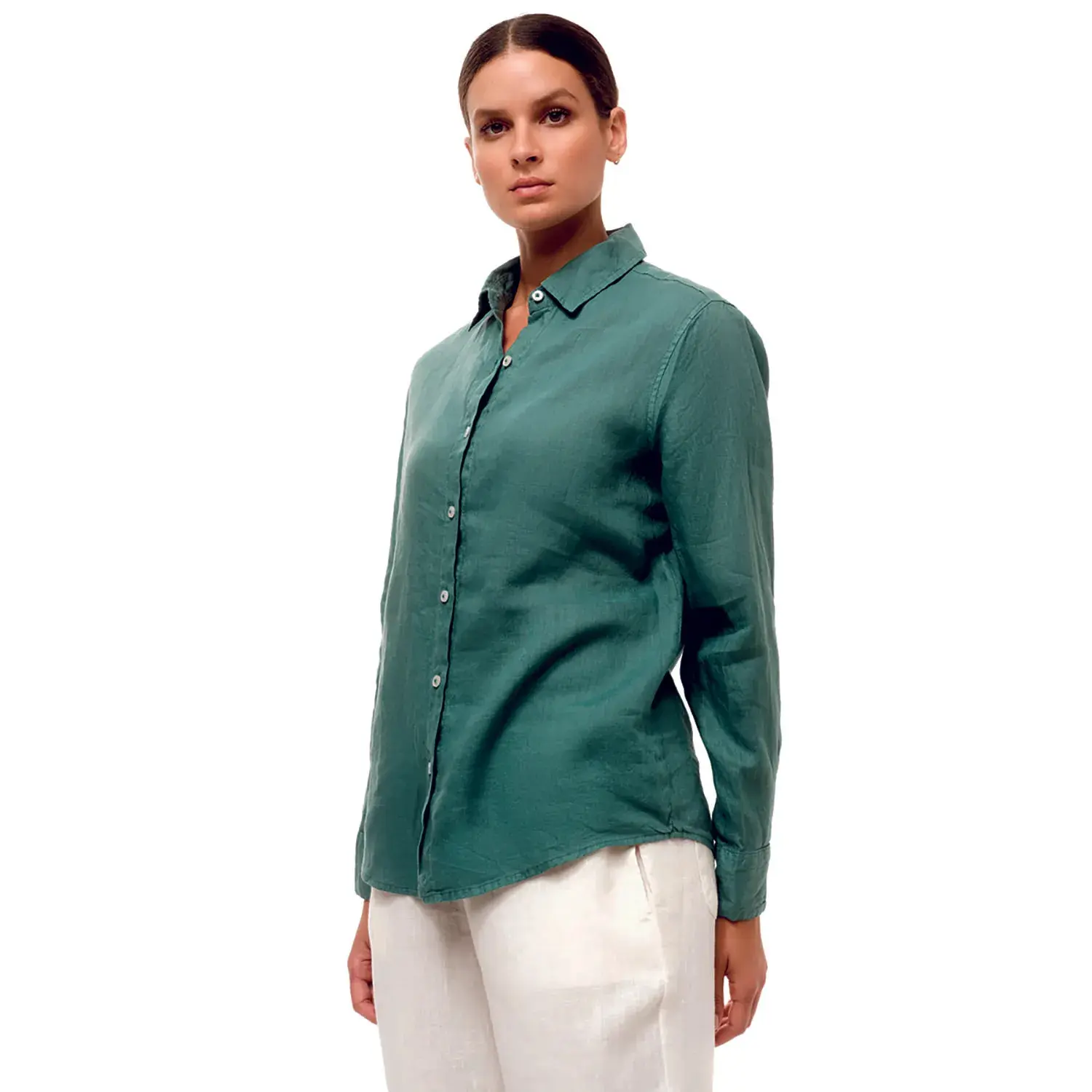 Camicia a maniche lunghe in lino donna  Essentials