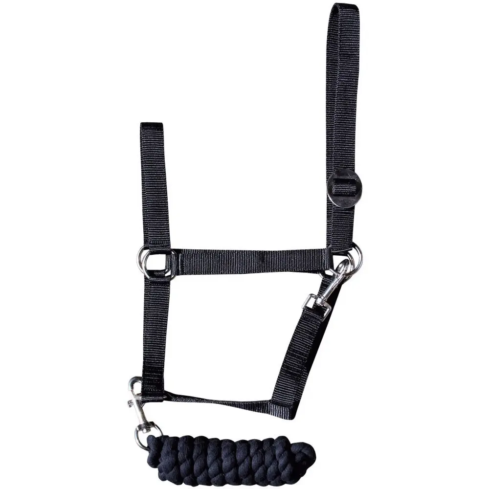 Harry's Horse Noir Halter And Lead Rope Set For Horse Initial