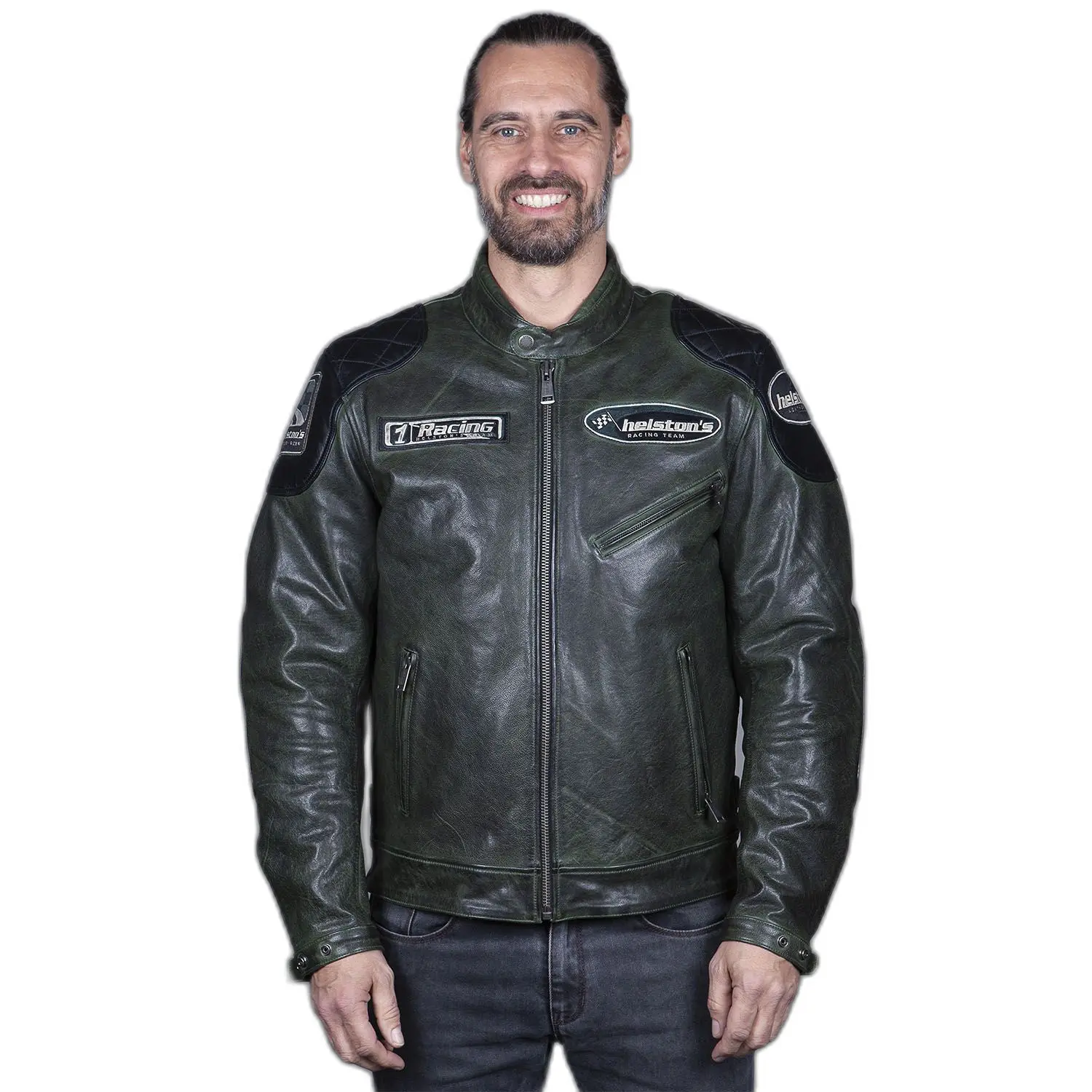 Motorrad-Lederjacke Helstons Trevor Rag
