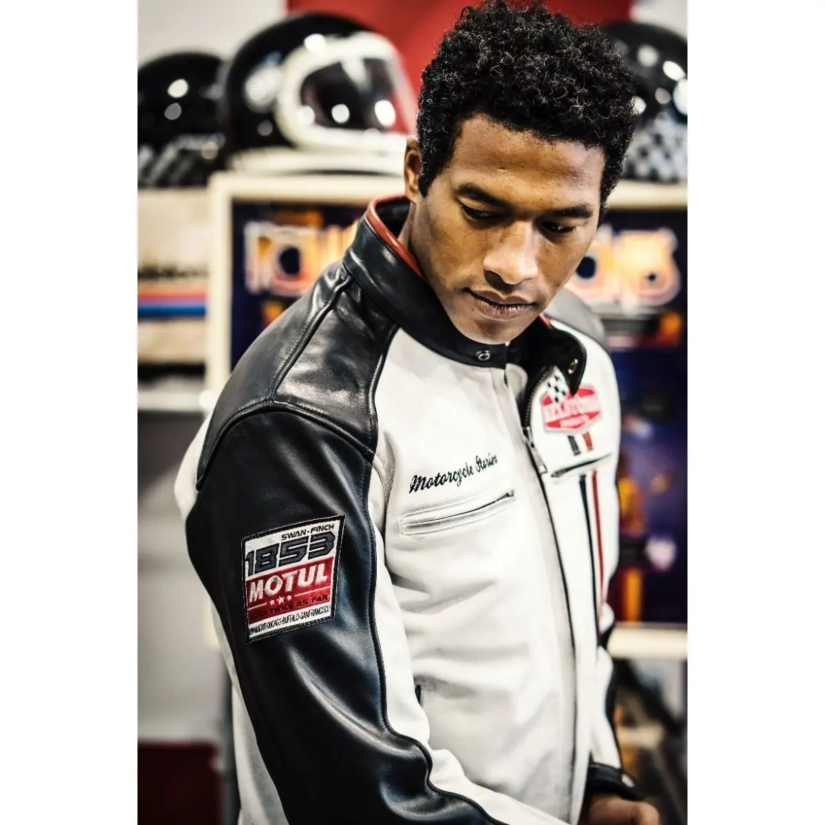 Motorcycle leather jacket Helstons Jay (Motul) | Sport is good