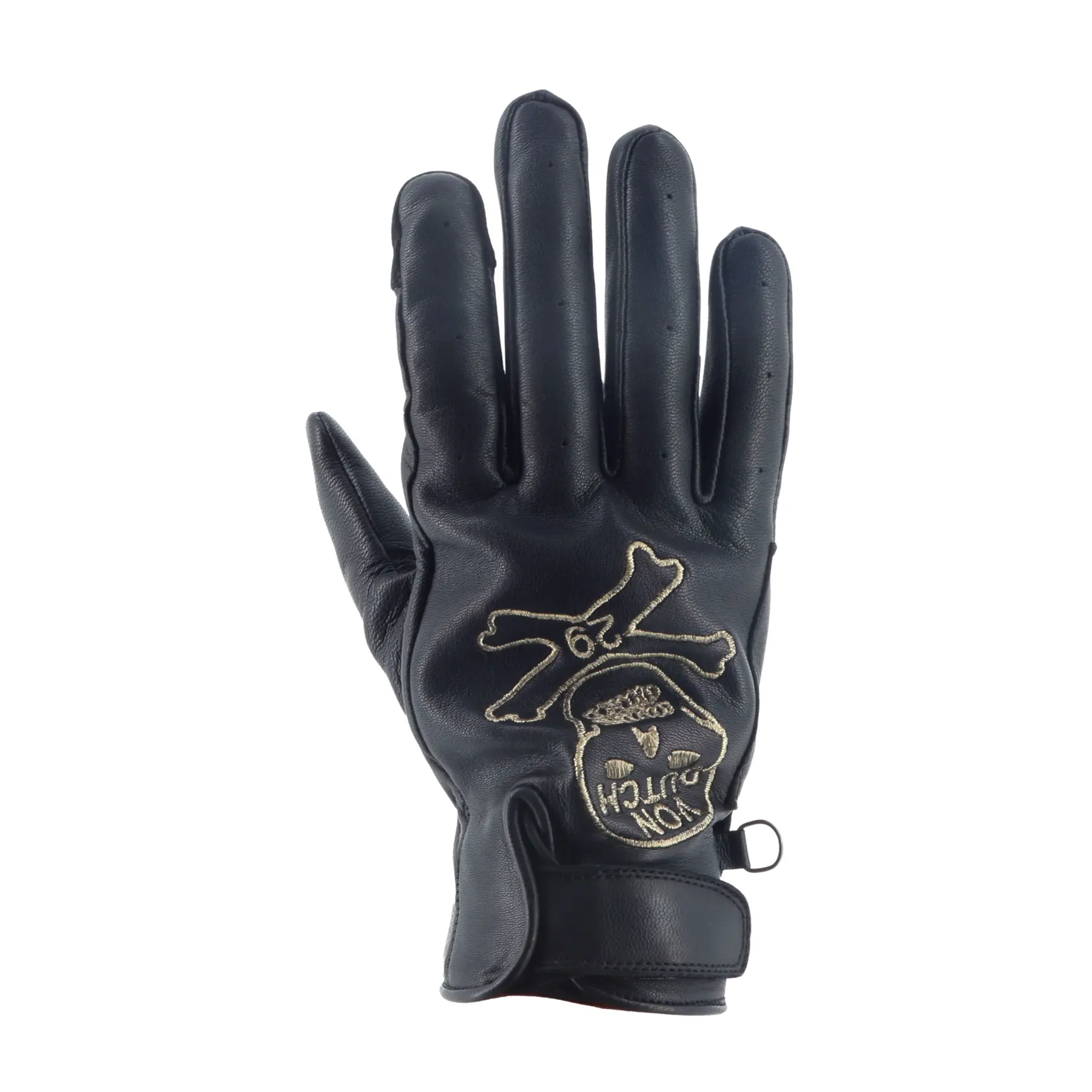 Gants cuir Von Dutch x Helstons Bones noir/noir- T13