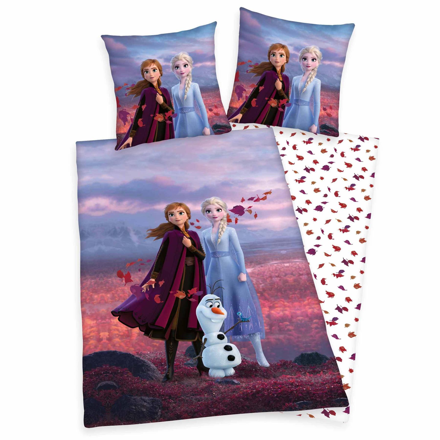 4006891953384 - Kinderbettwäsche DISNEY Disney´s Eiskönigin Bettwäsche Gr B L 135 cm x 200 cm 1 St 1 St Renforcé B L 80 cm x 80 cm bunt mit tollem Anna und Elsa Motiv