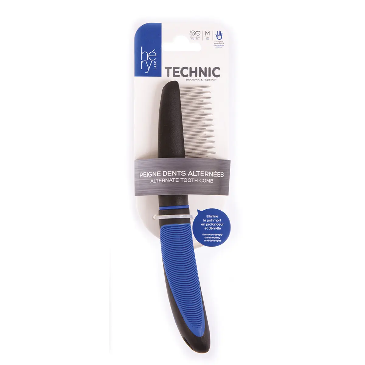 Héry Noir Comb For Dogs And Cats With Alternating Teeth