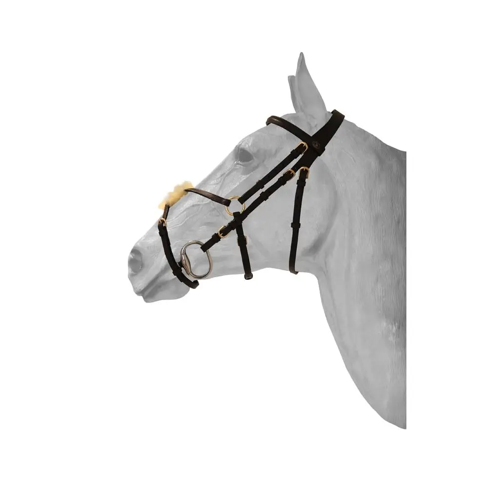 Hfi Noir Anatomical Mexican Double-Breasted Snaffle Bridle