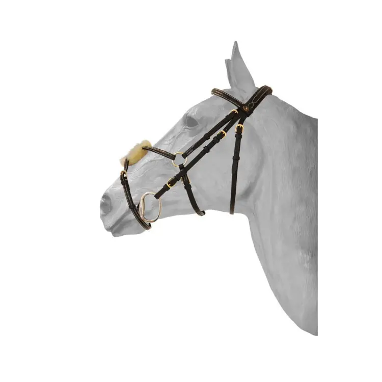 Hfi Noir Anatomical Mexican Double-Breasted Snaffle Bridle