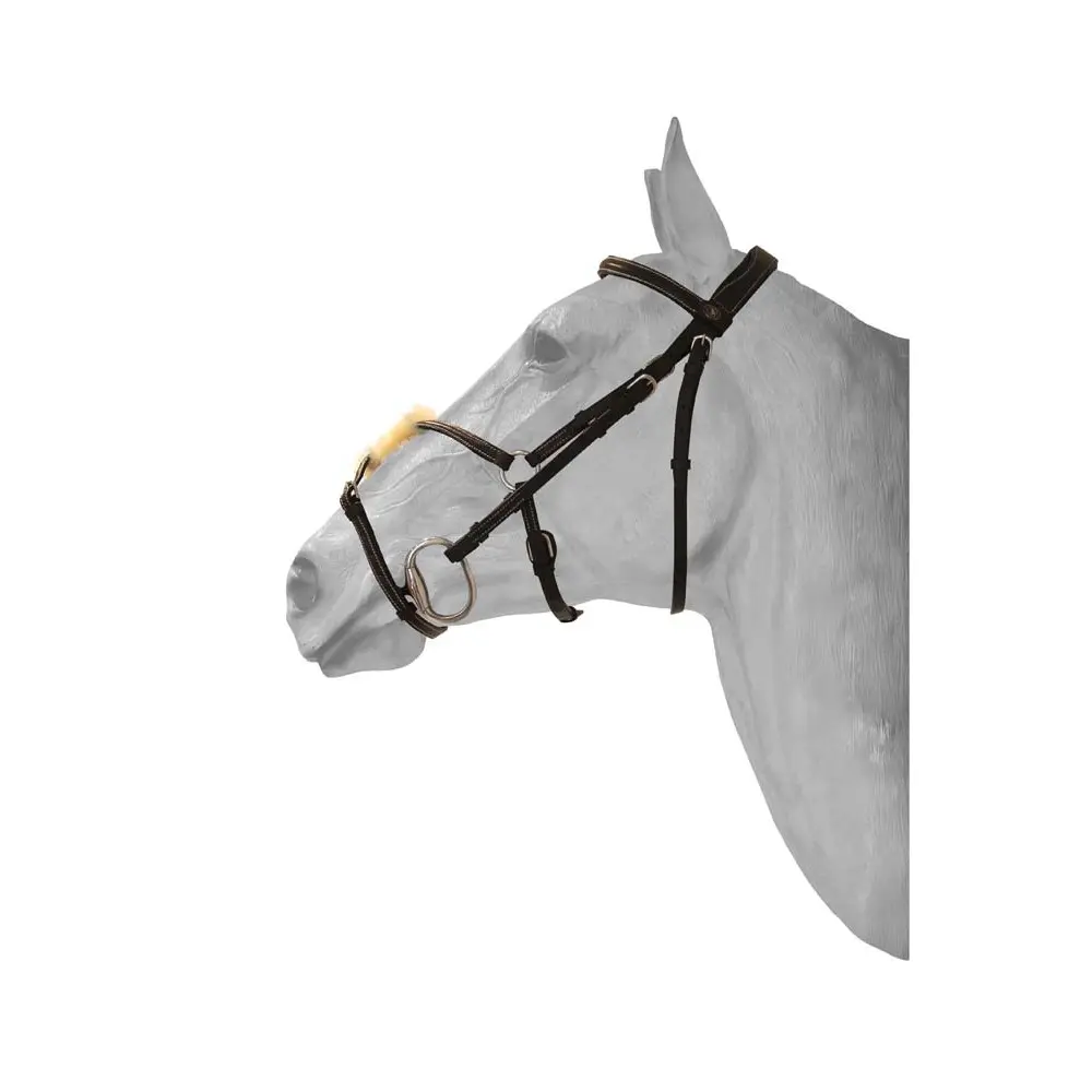 Hfi Marron Anatomical Mexican Double-Breasted Snaffle Bridle