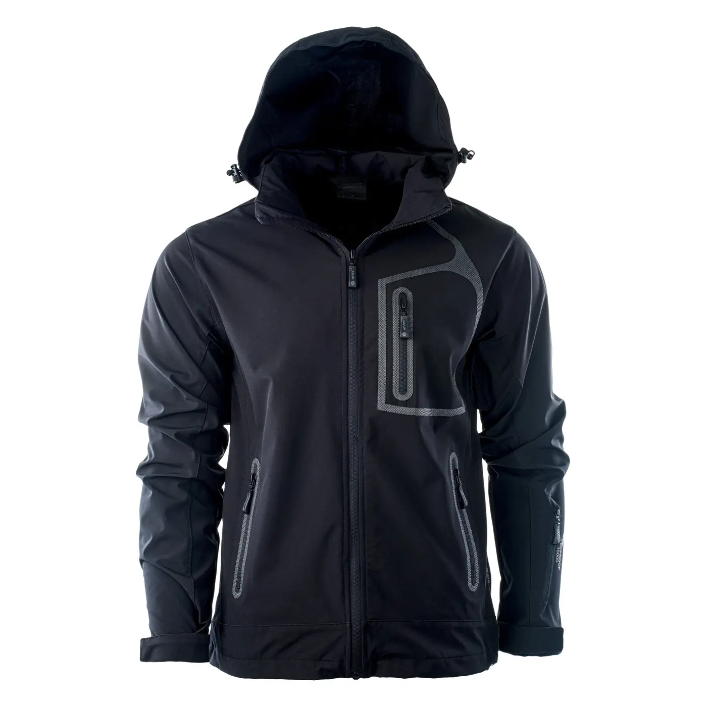 Hi-Tec Men's Noir Softshell Hooded Jacket Nils