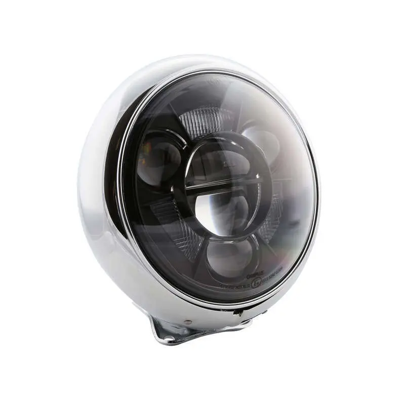 Optique de phare LED Ã17cm Highsider HD-Style Type 11 chrome montage
