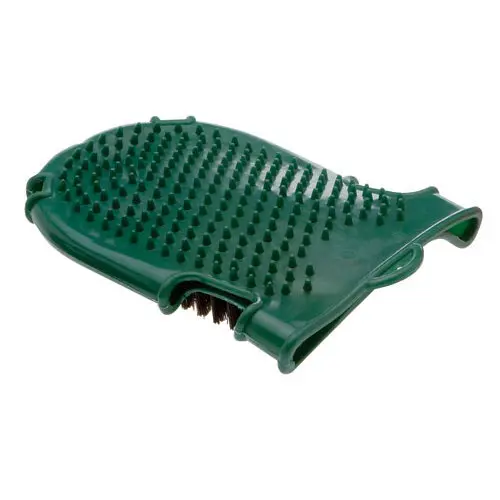 Gant de pansage en caoutchouc avec brosse Hispano Hipica