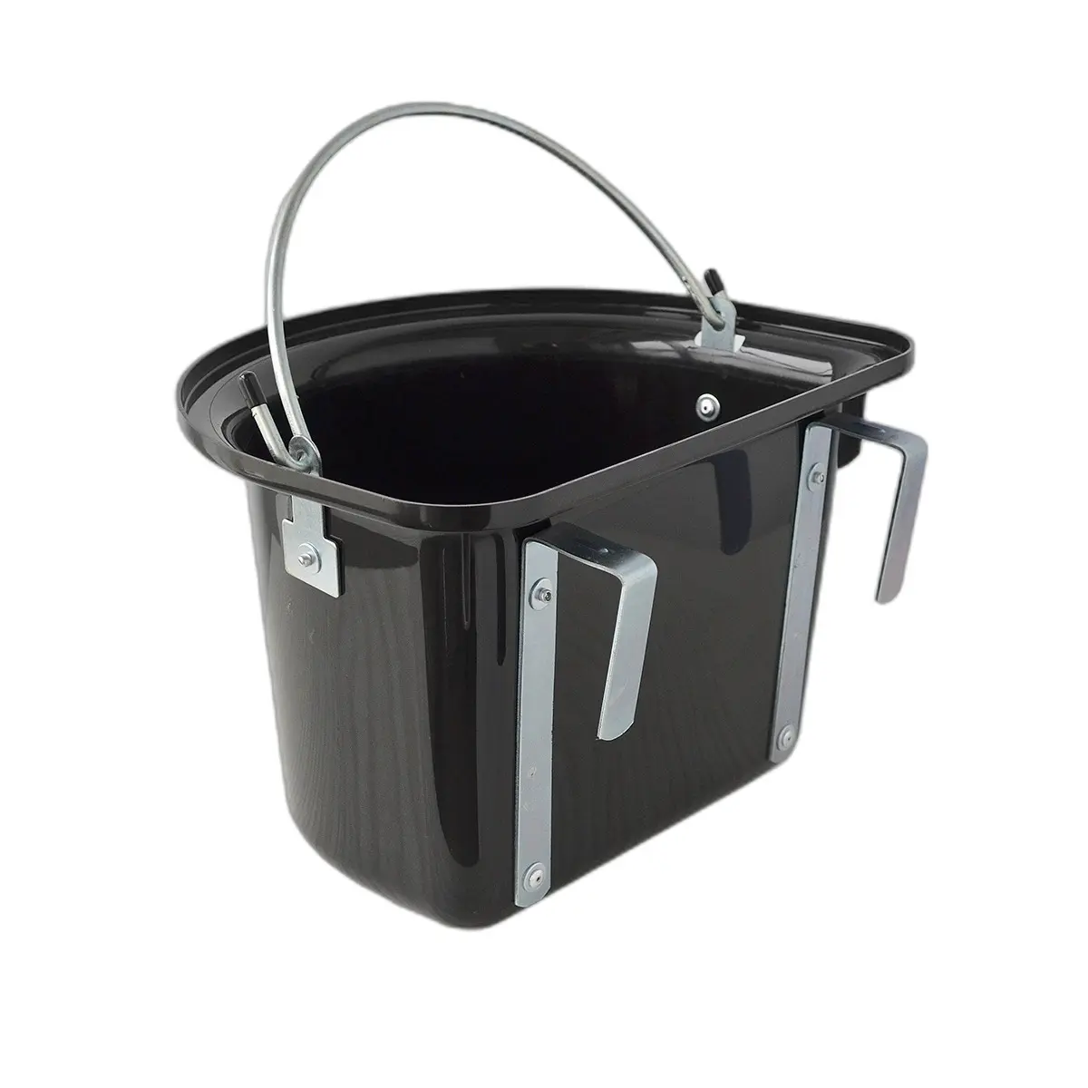 Comparer les prix de Mangeoire cheval ronde en plastique avec porte et poignée Hispano Hipica