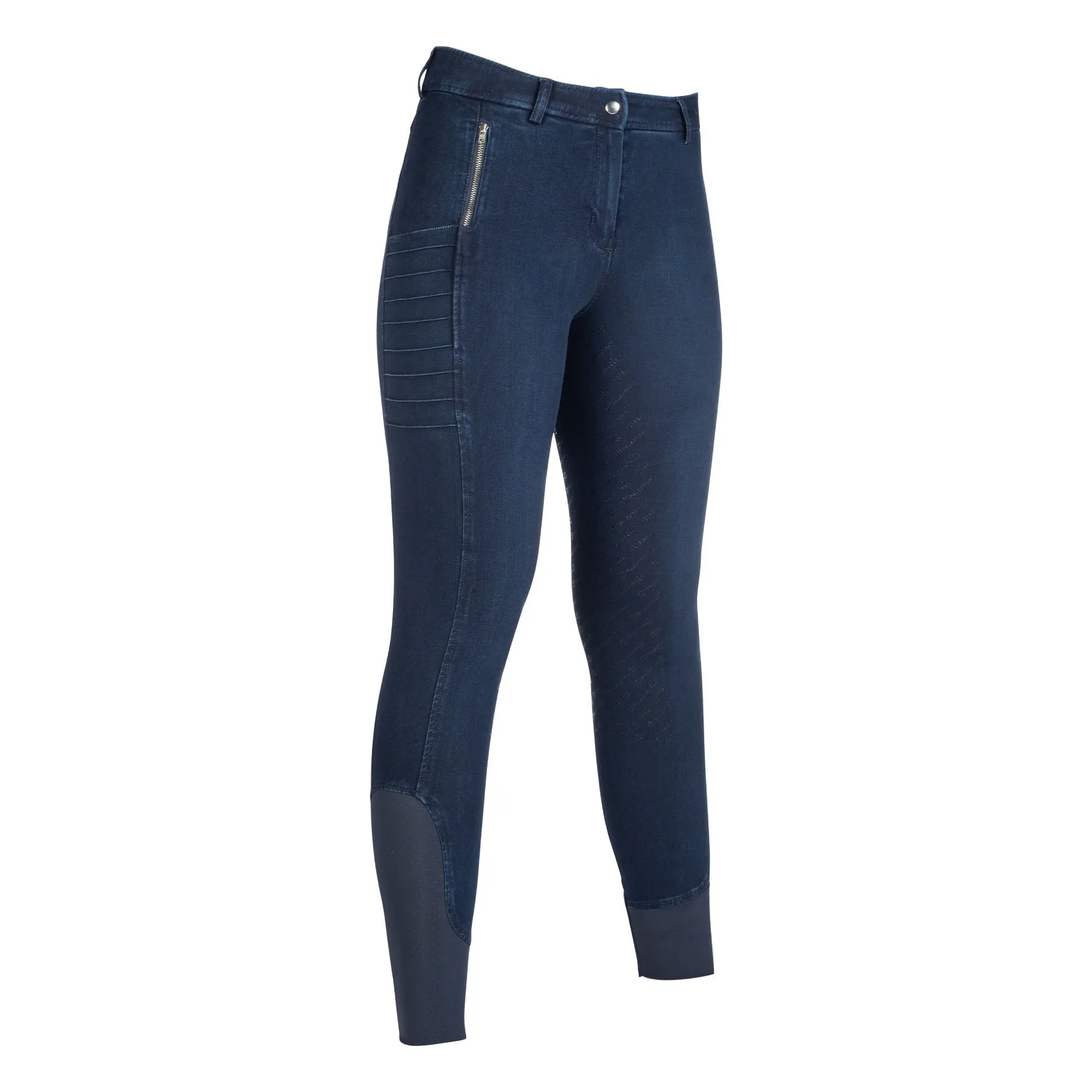 Pantalon équitation full grip femme HKM Selection Aruba Denim